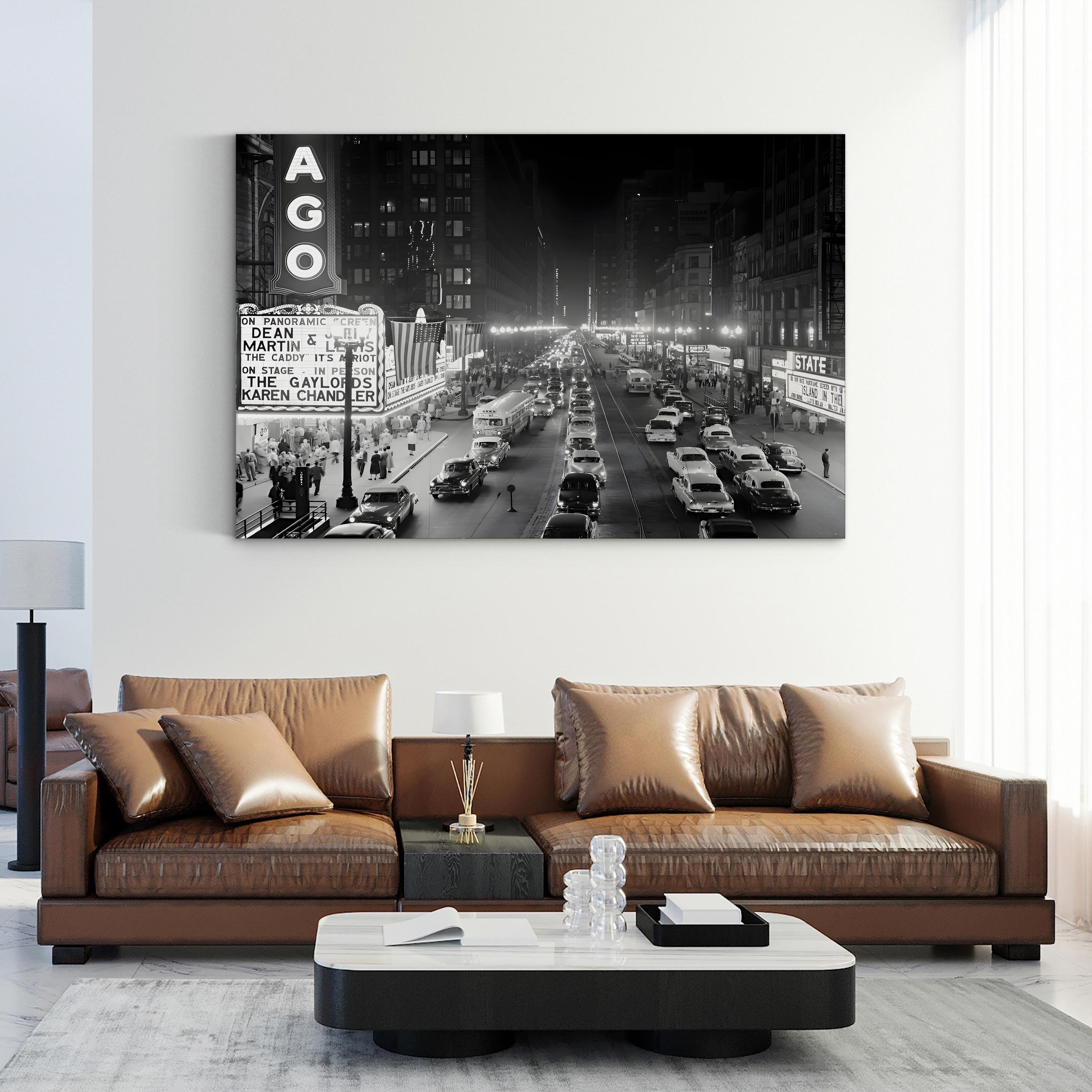 Chicago State Street, 1950s – Vintage Photography Wall Art | Vintage Cityscape Canvas Print