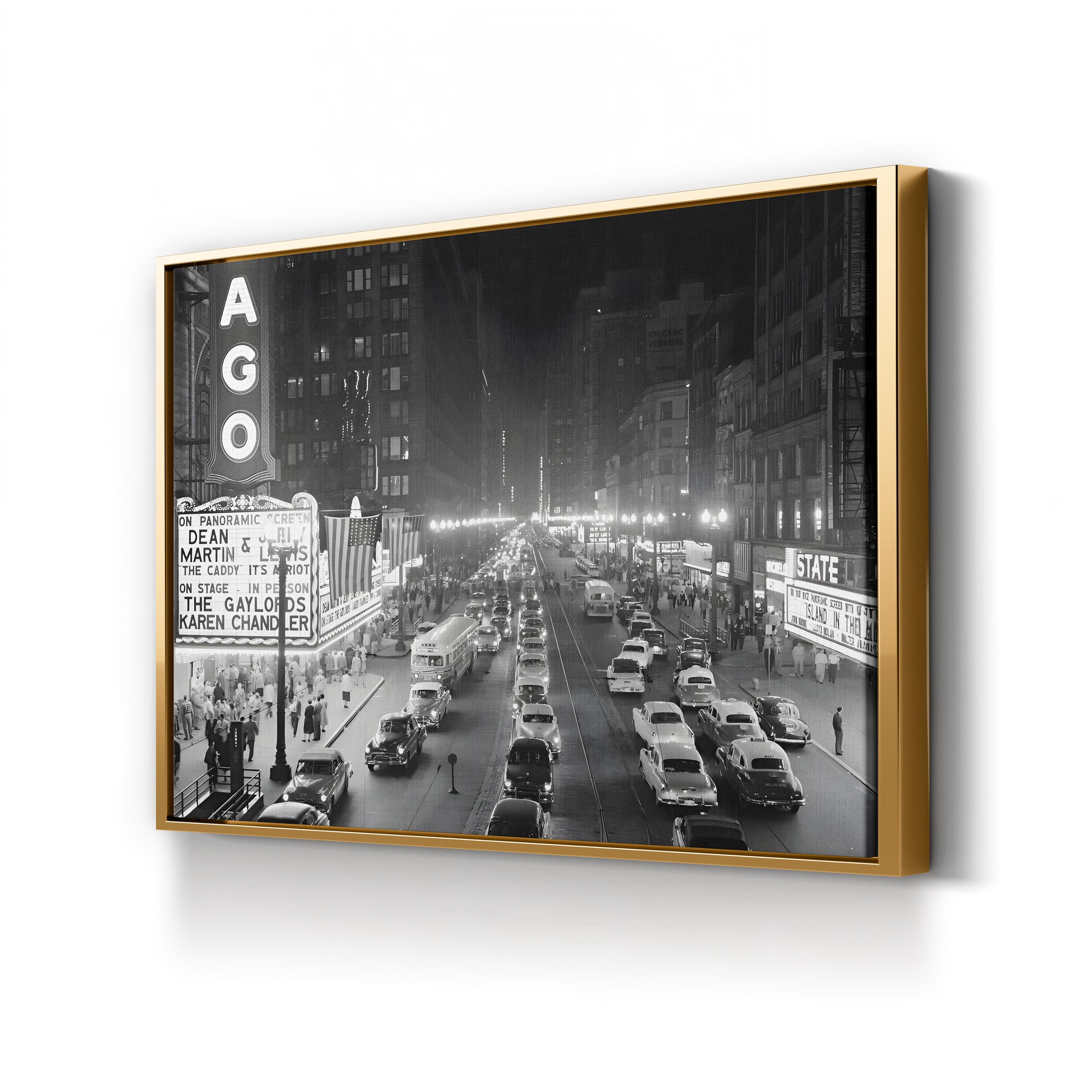 Chicago State Street, 1950s – Vintage Photography Wall Art | Vintage Cityscape Canvas Print