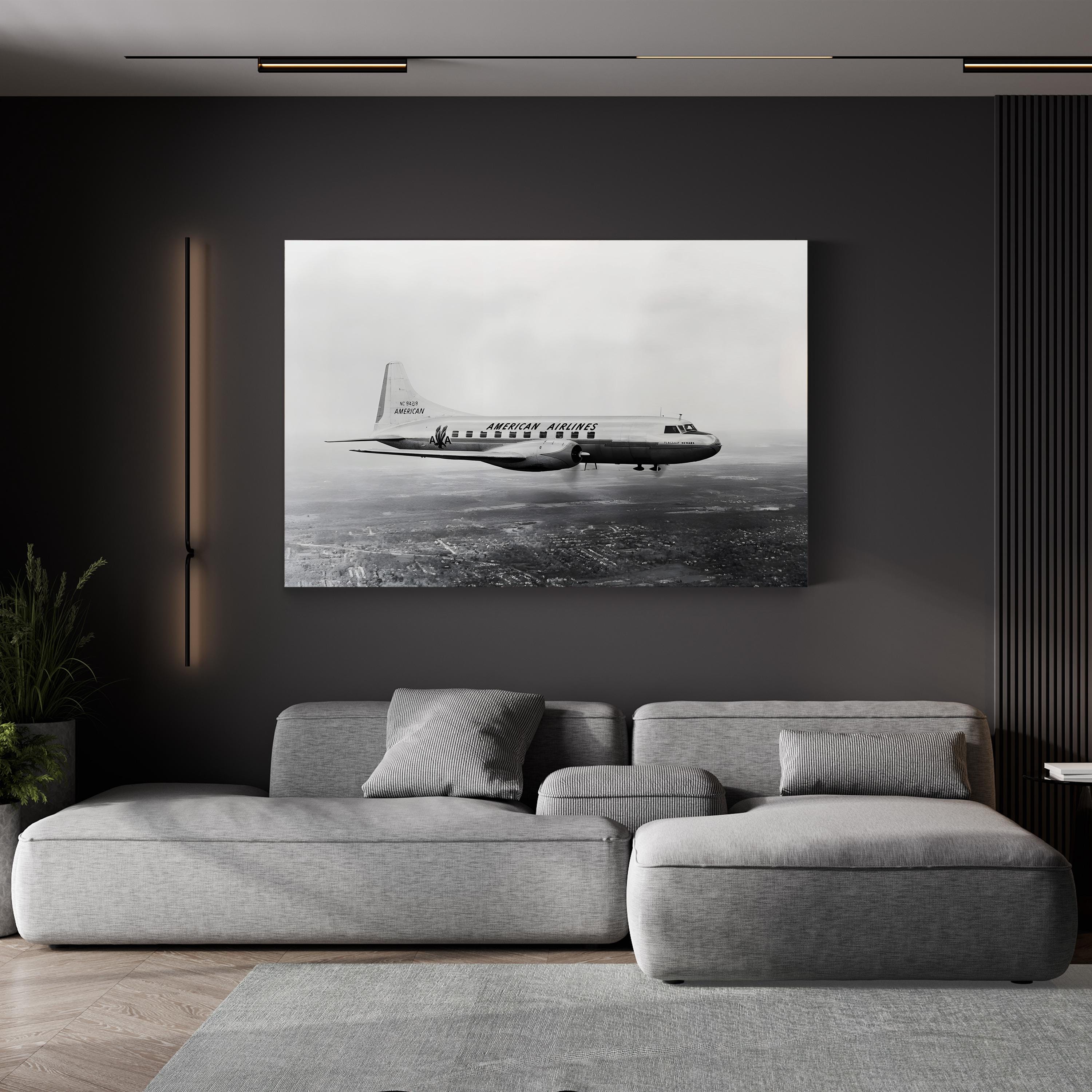 American Airlines Convair, 1950s – Vintage Photography Wall Art | Vintage Aviation Canvas Print