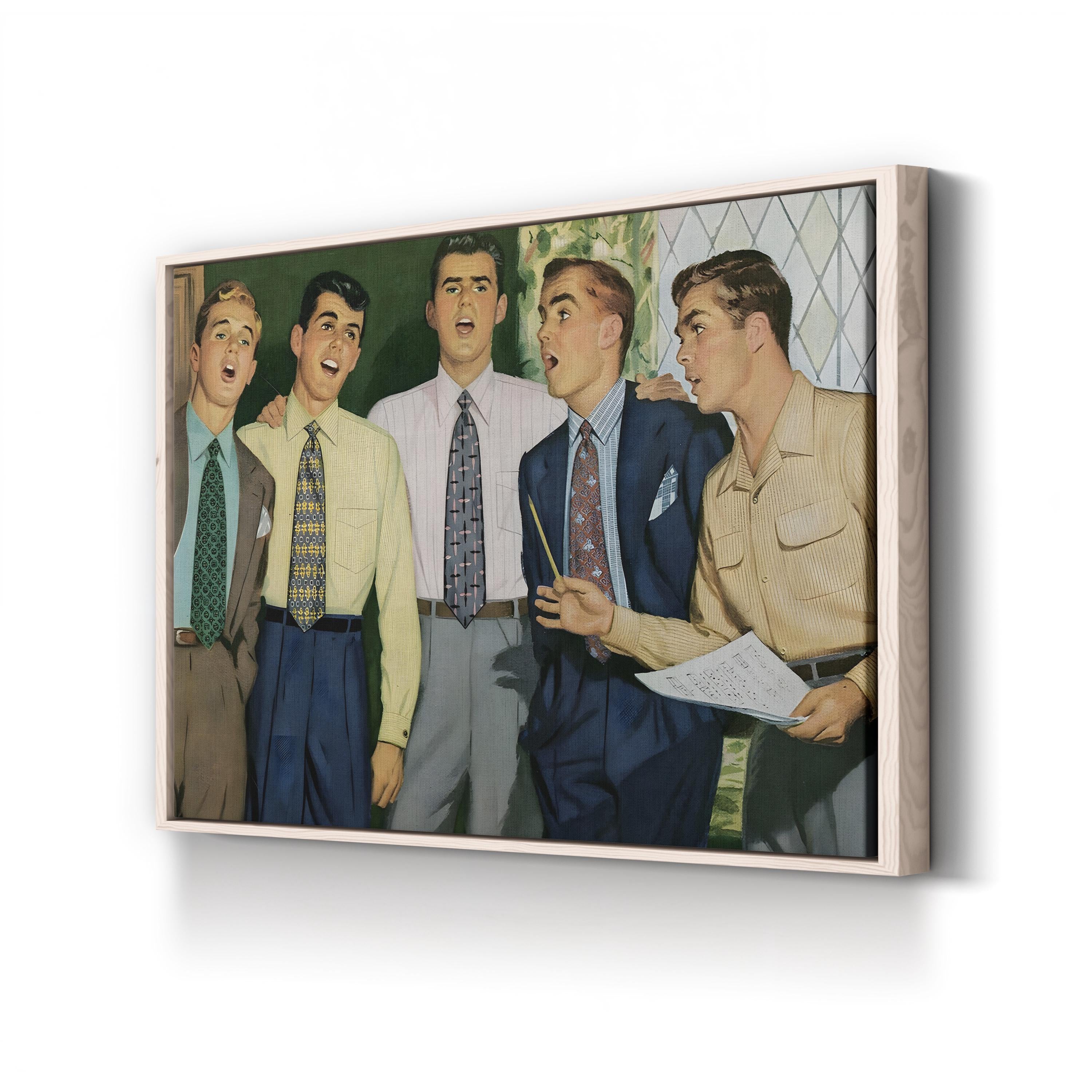 1950s Musician Portrait – Period Illustration Wall Art | Mid-Century Music Canvas Print
