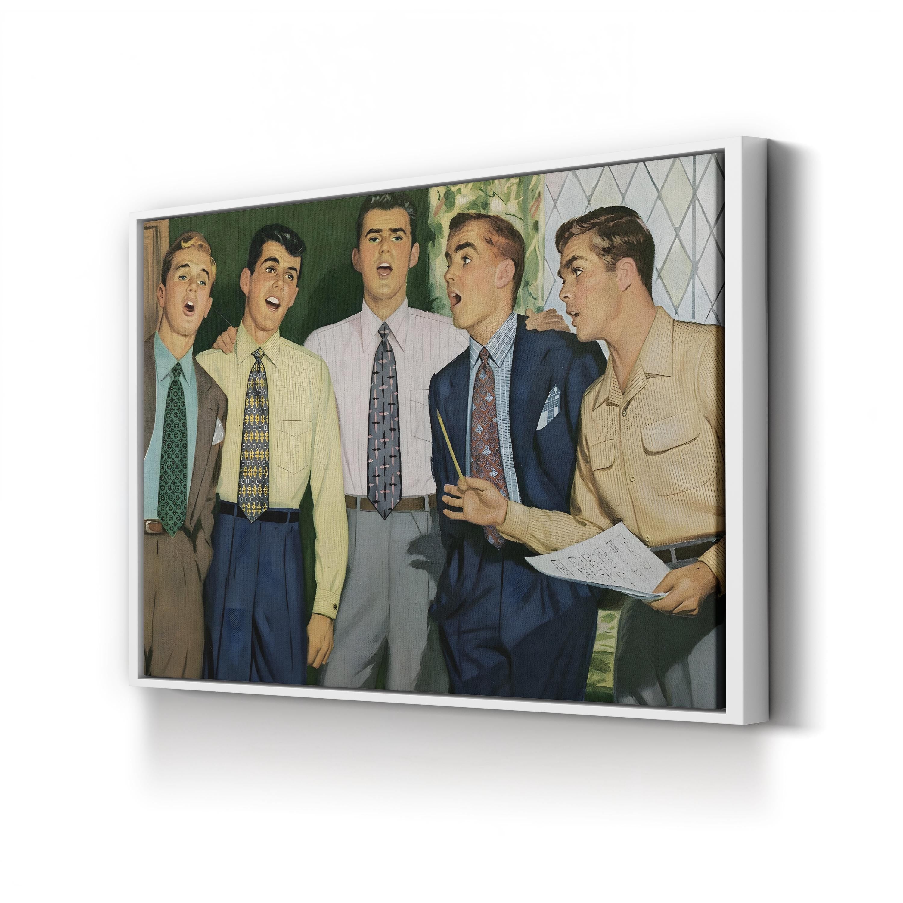 1950s Musician Portrait – Period Illustration Wall Art | Mid-Century Music Canvas Print