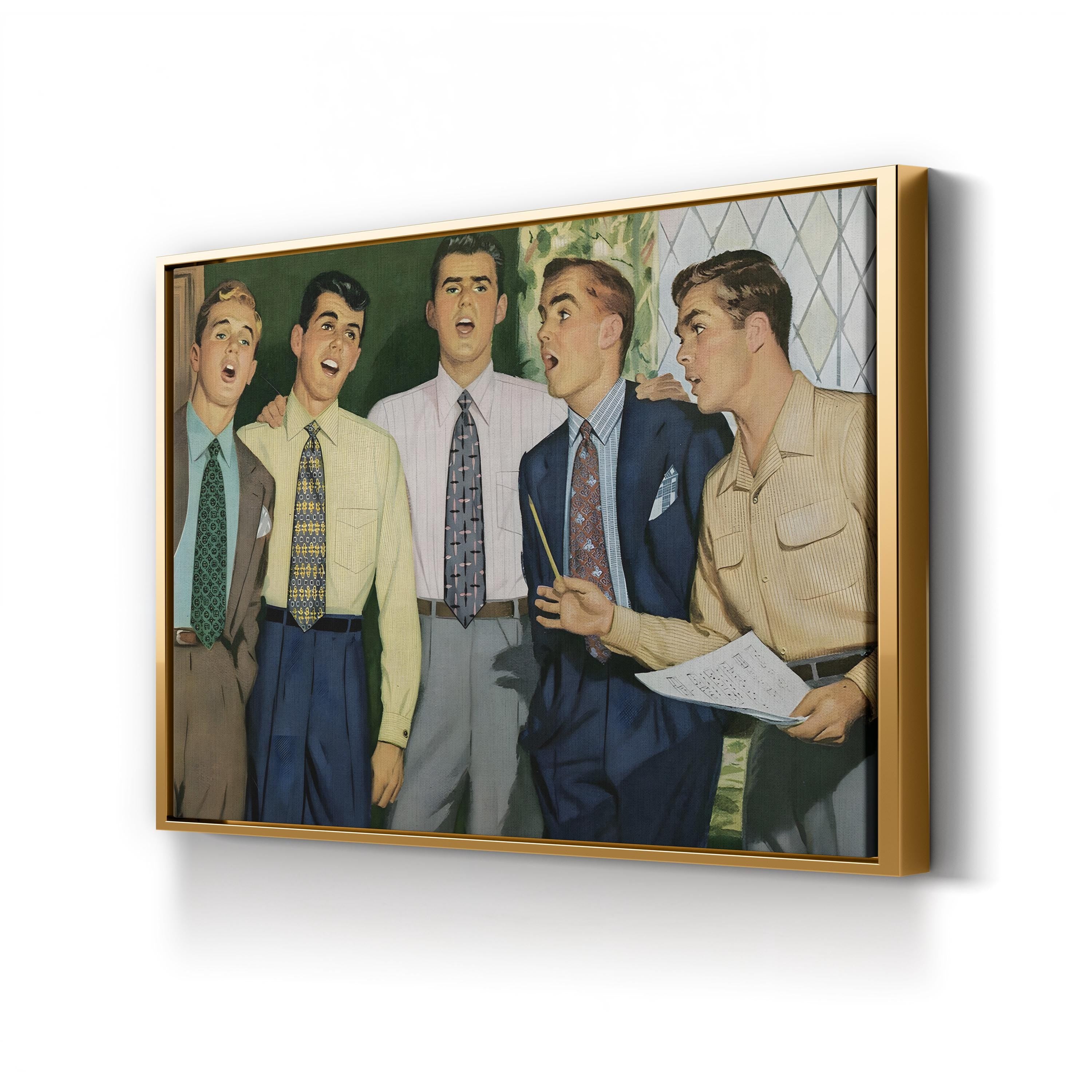 1950s Musician Portrait – Period Illustration Wall Art | Mid-Century Music Canvas Print