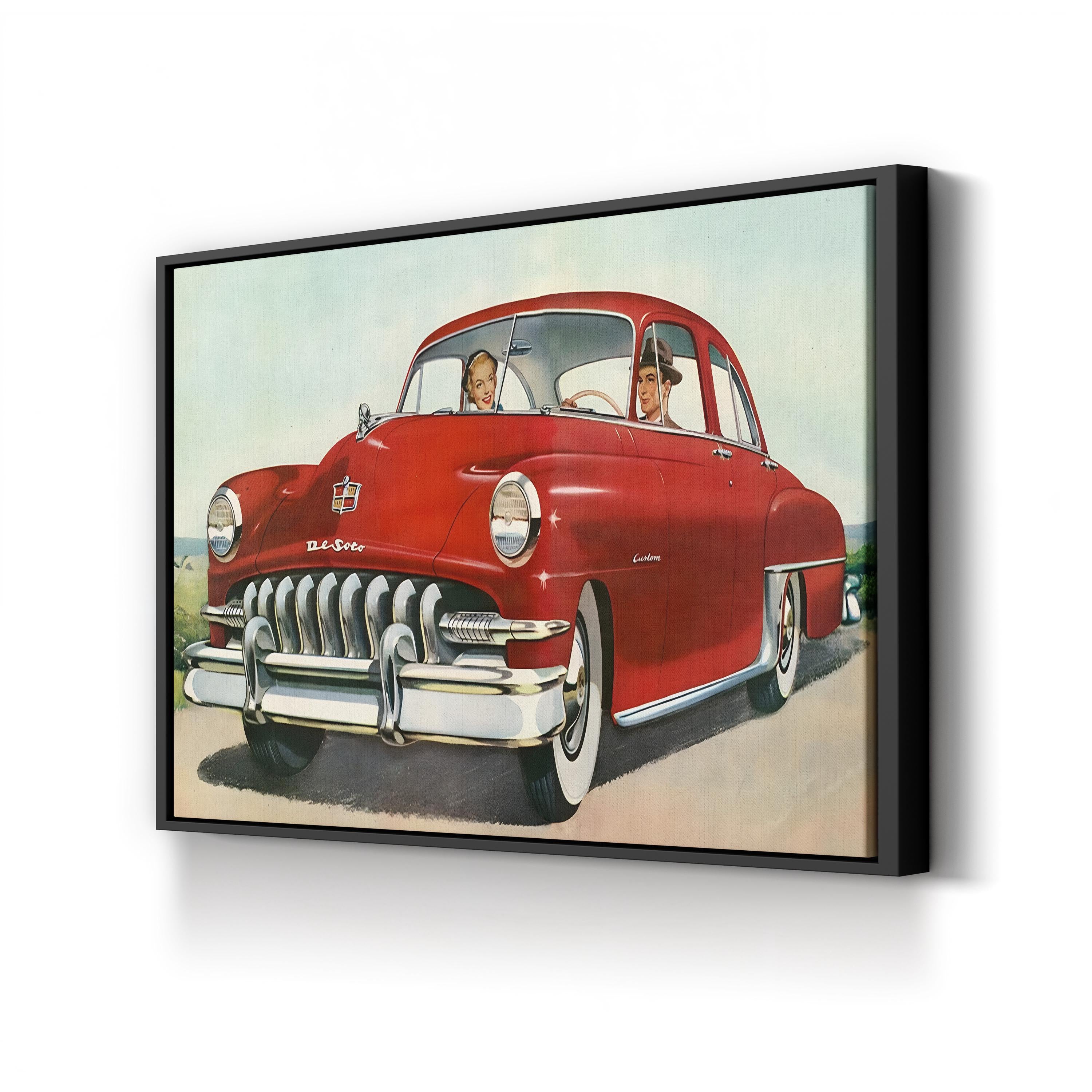 1950s Dodge Red Coupe – Vintage Photography Wall Art | Retro Automotive Canvas Print