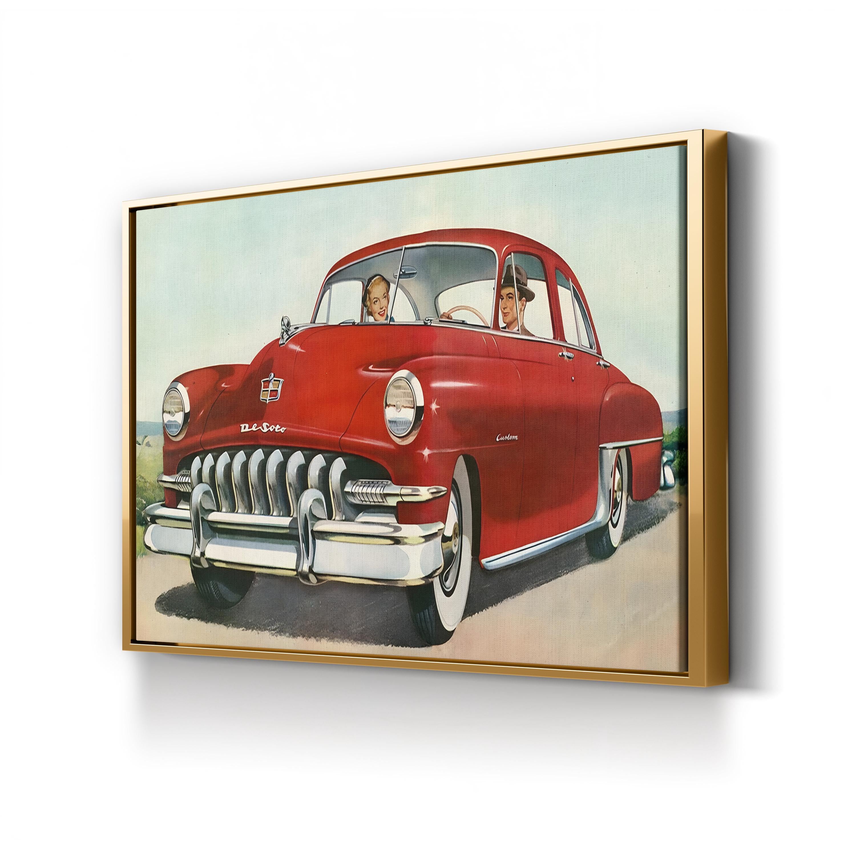 1950s Dodge Red Coupe – Vintage Photography Wall Art | Retro Automotive Canvas Print
