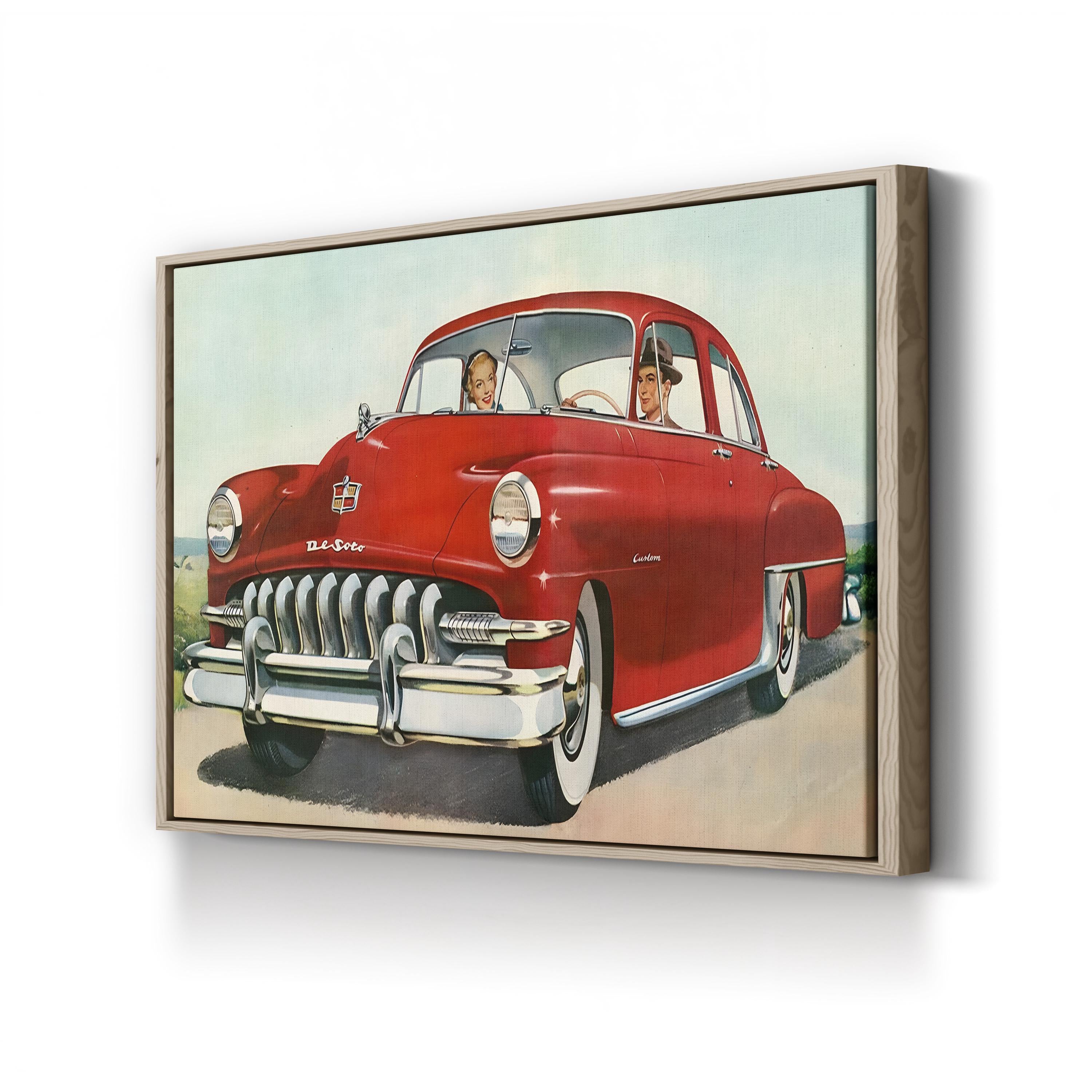1950s Dodge Red Coupe – Vintage Photography Wall Art | Retro Automotive Canvas Print