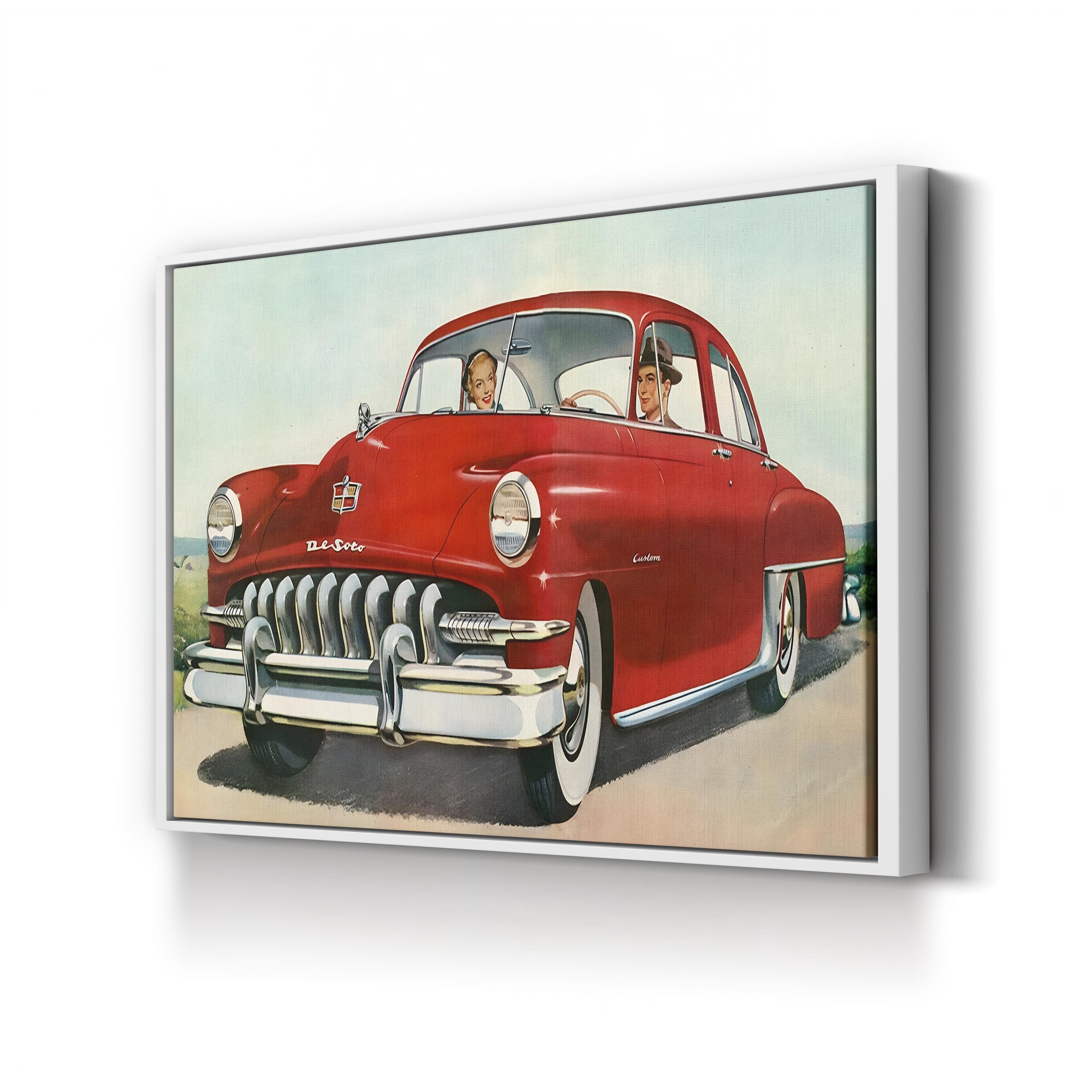 1950s Dodge Red Coupe – Vintage Photography Wall Art | Retro Automotive Canvas Print
