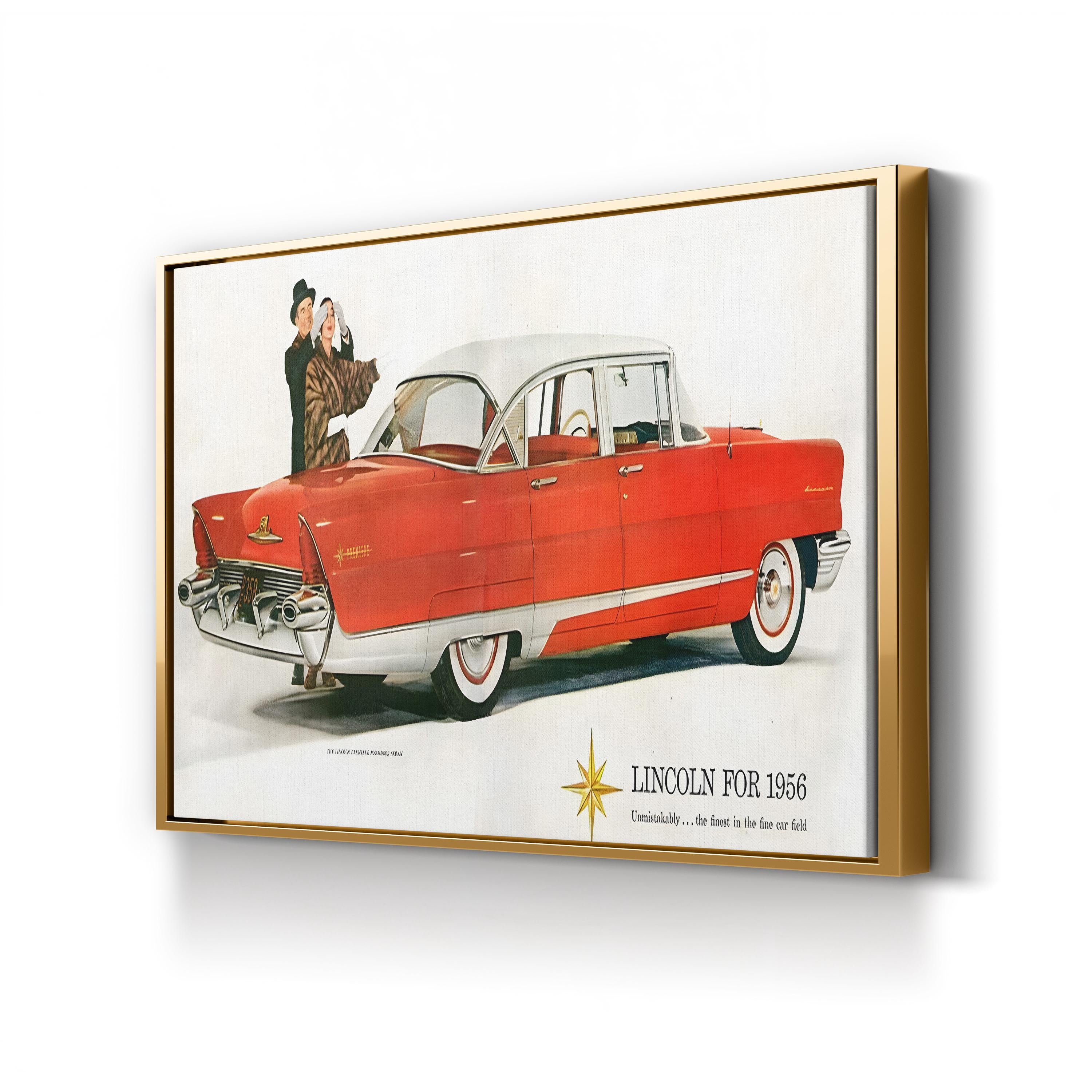 1956 Lincoln Magazine Advertisement – Period Advertisement Wall Art | Vintage Automotive Canvas Print