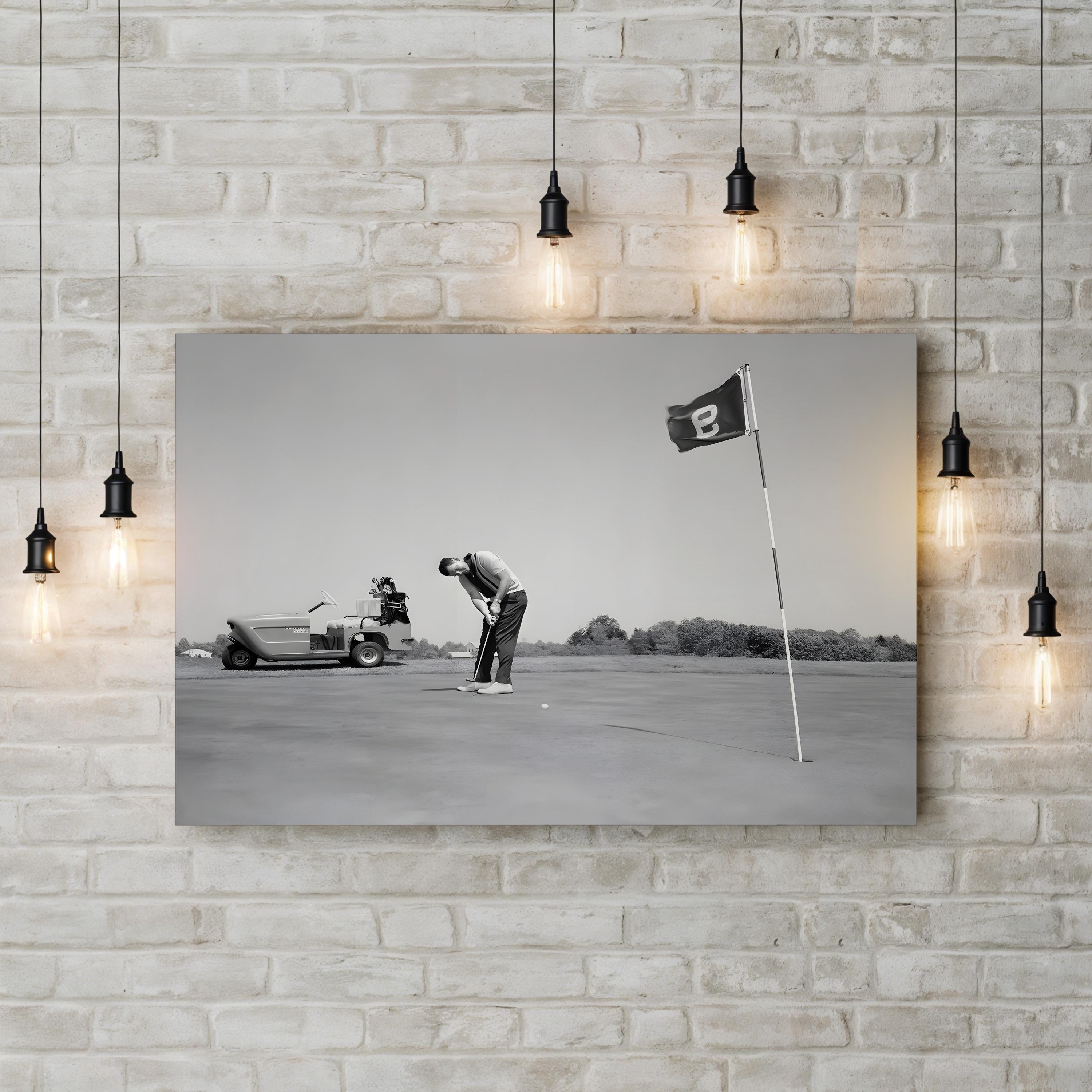 1950s Golfer on the Green – Vintage Photography Wall Art | Retro Sports Canvas Print