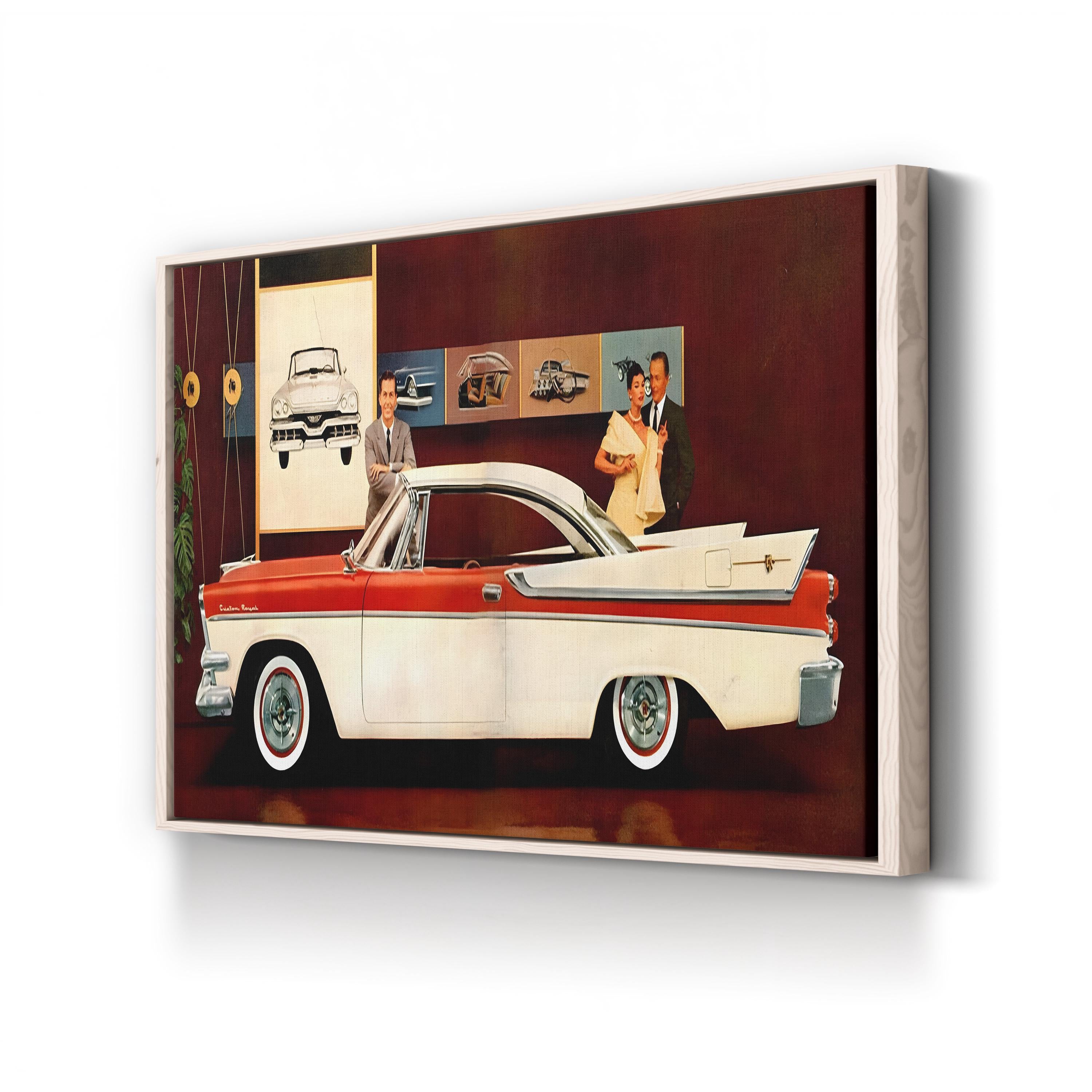 Vintage 1950s Plymouth Car Canvas Print: Classic American Automotive Advertisement