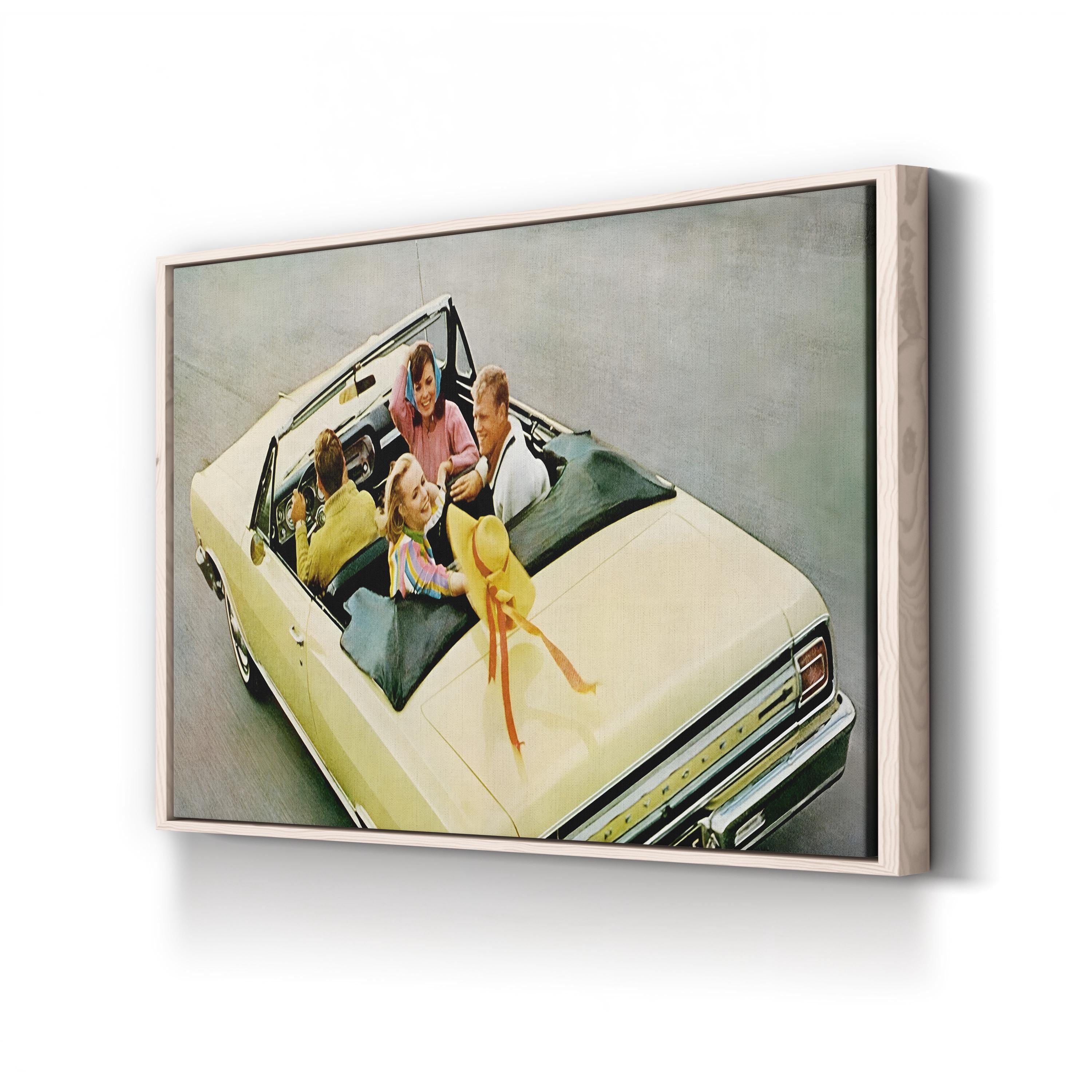 1960s Chevy Convertible Magazine Advert – Period Advertisement Wall Art | Retro Automotive Canvas Print