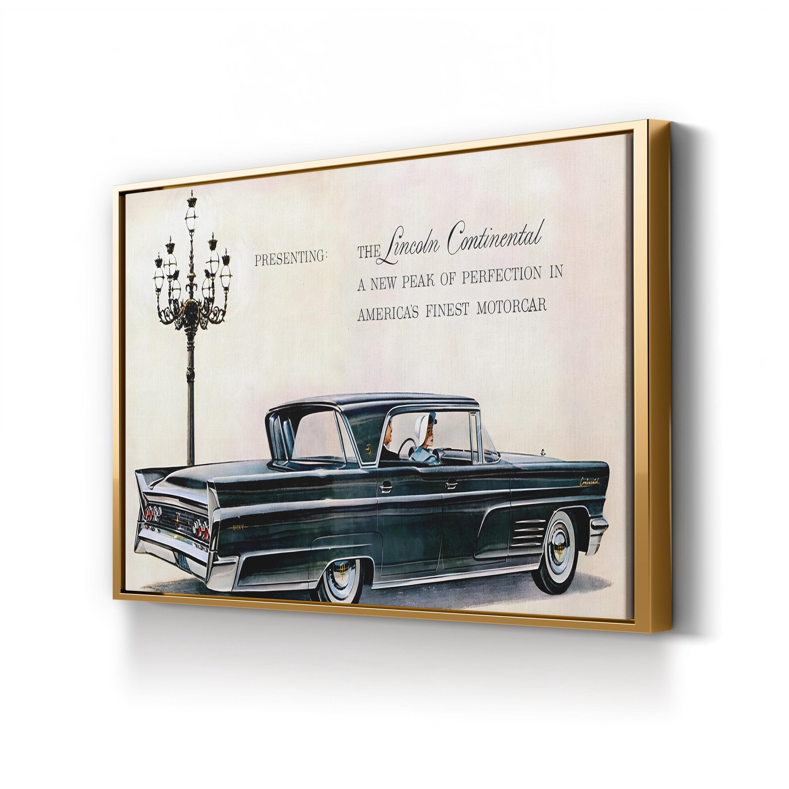 1960s Lincoln Continental Magazine Advert – Period Advertisement Wall Art | Retro Automotive Canvas Print