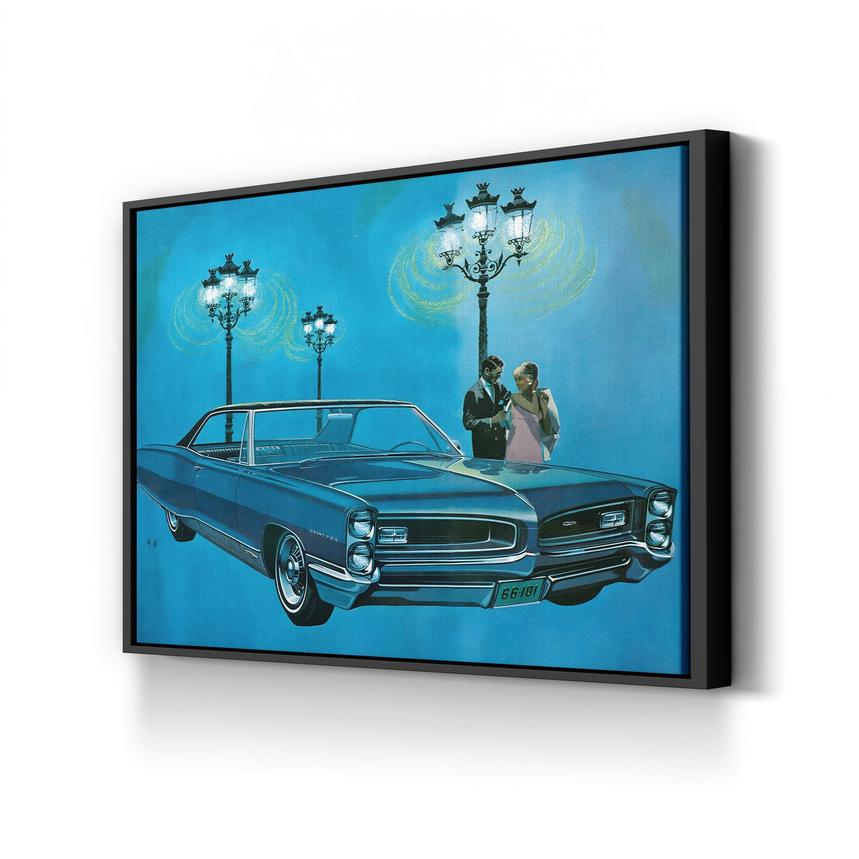 1960s Pontiac Grand Prix Magazine Advert – Period Advertisement Wall Art | Vintage Automotive Canvas Print