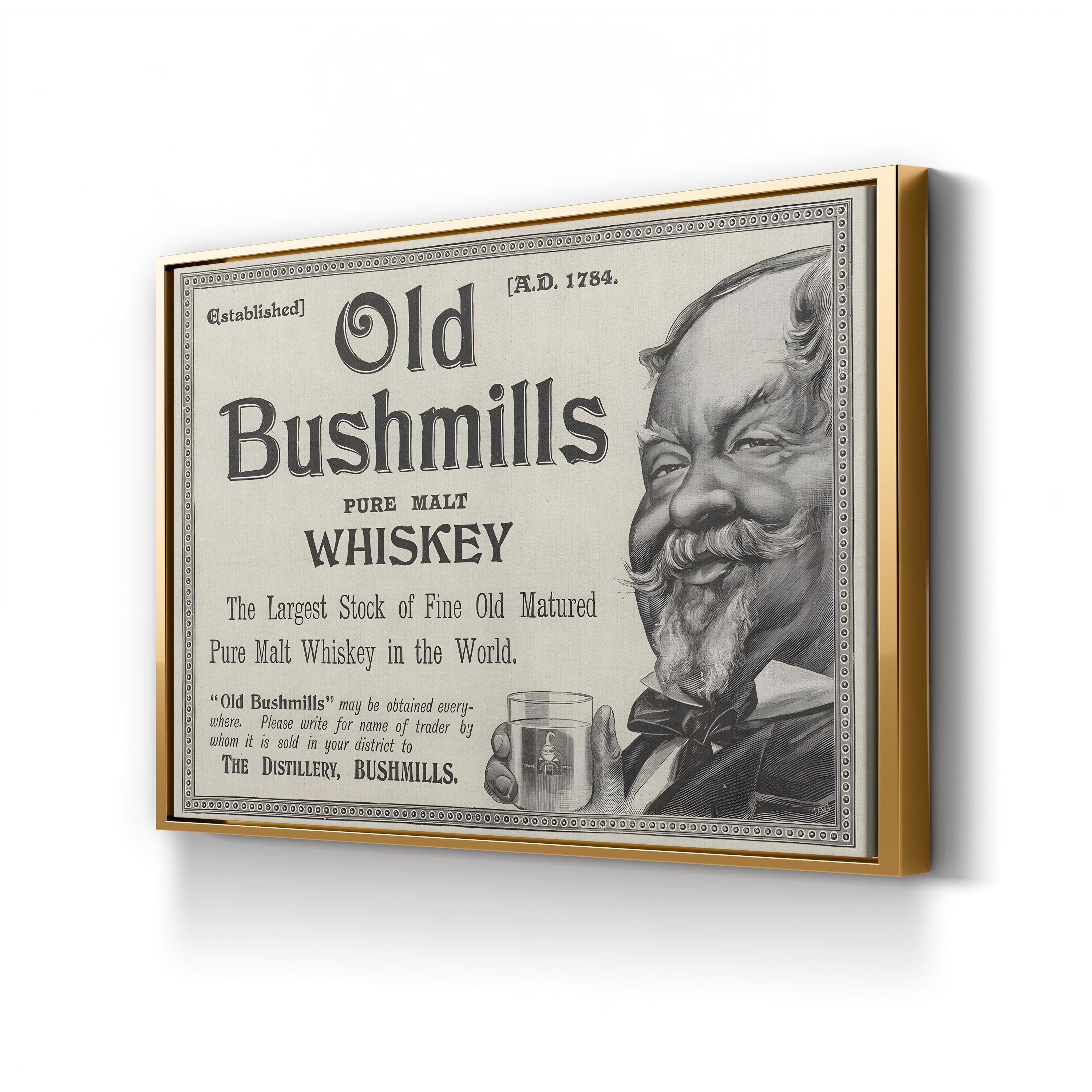 1896 Illustrated Advertisement Whiskey Canvas Wall Art