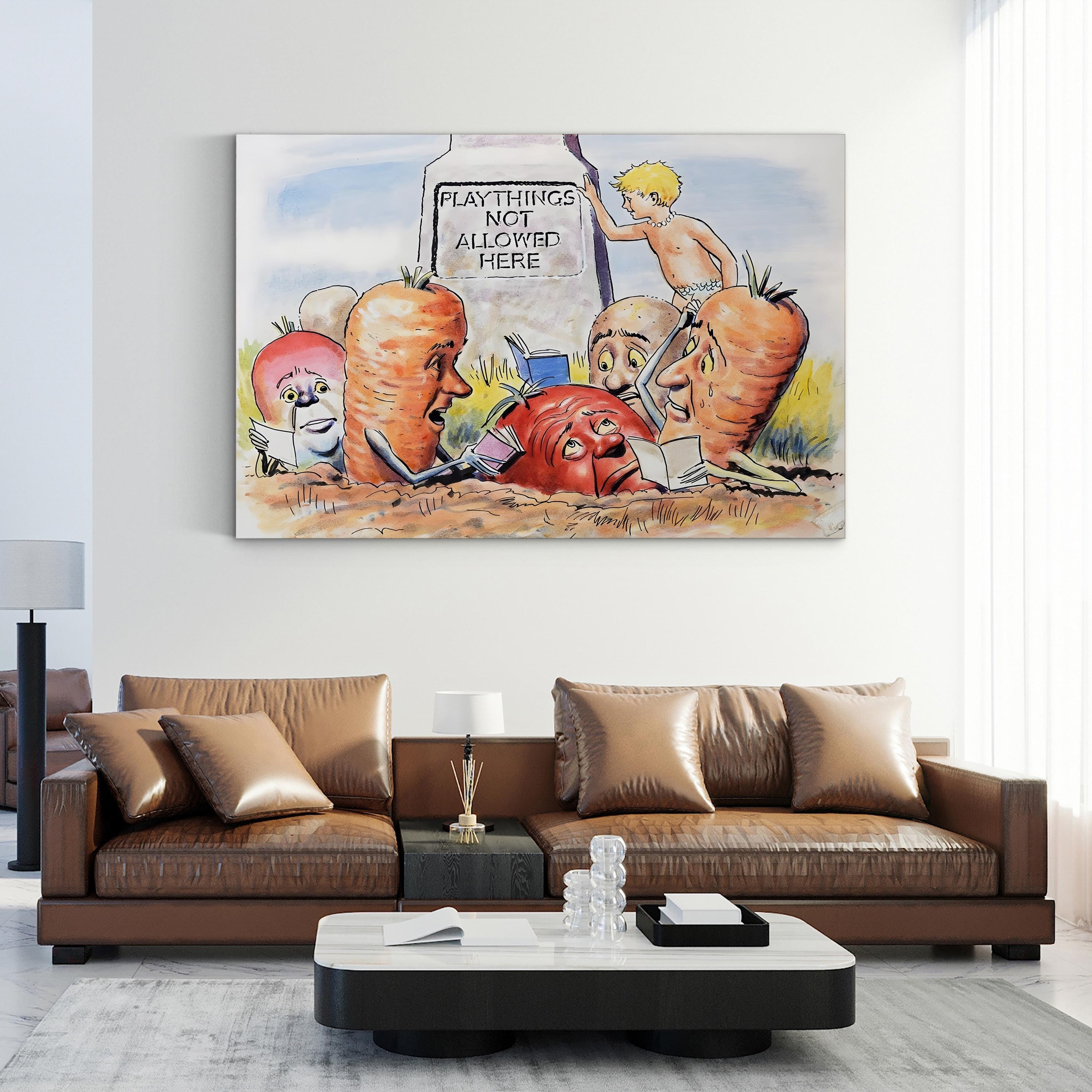 Anthropomorphic Vegetables Wall Art by Philip Mendoza – Vintage Literary Illustration Print