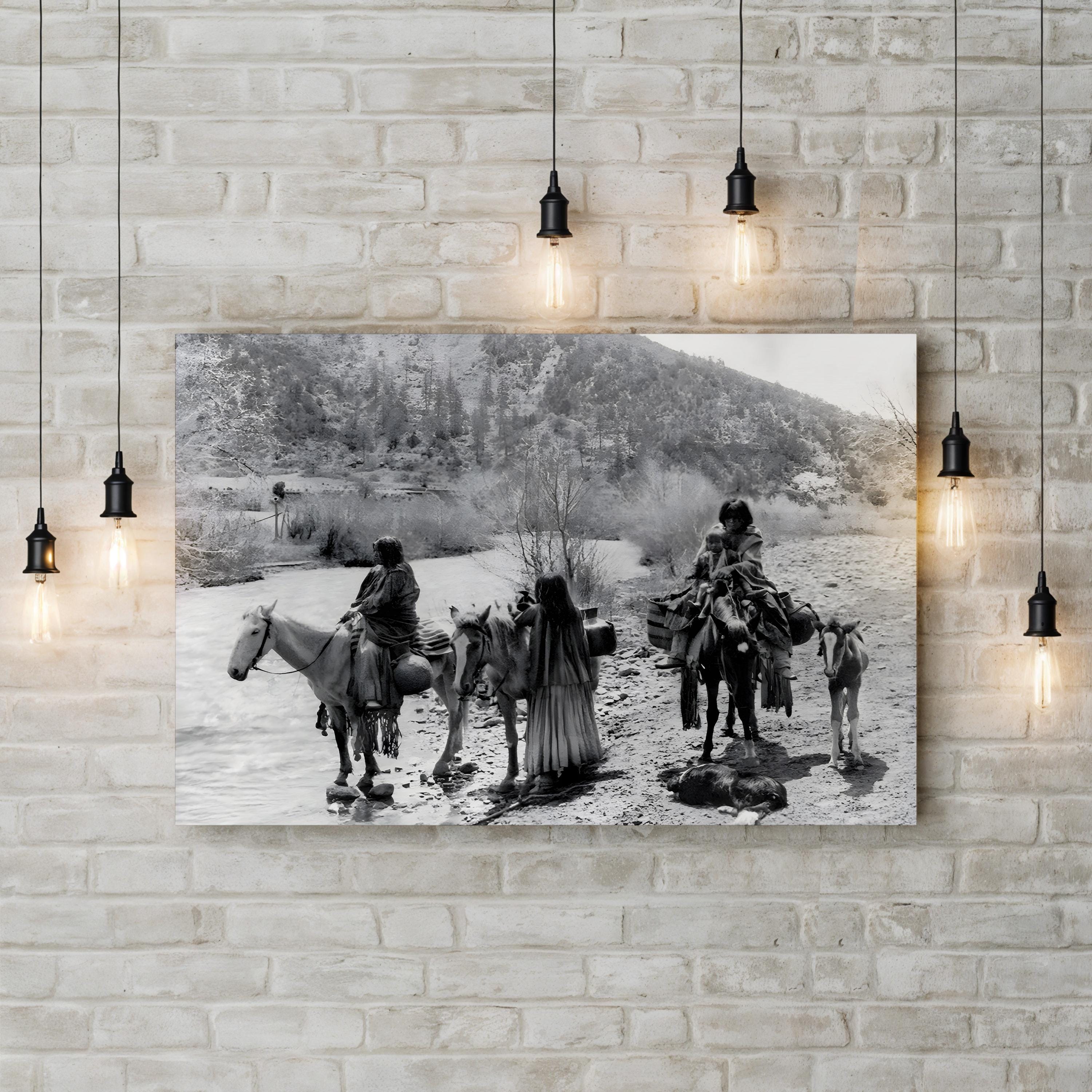 Vintage Apache Native American Photo Canvas Print: Apache Group, c.1906