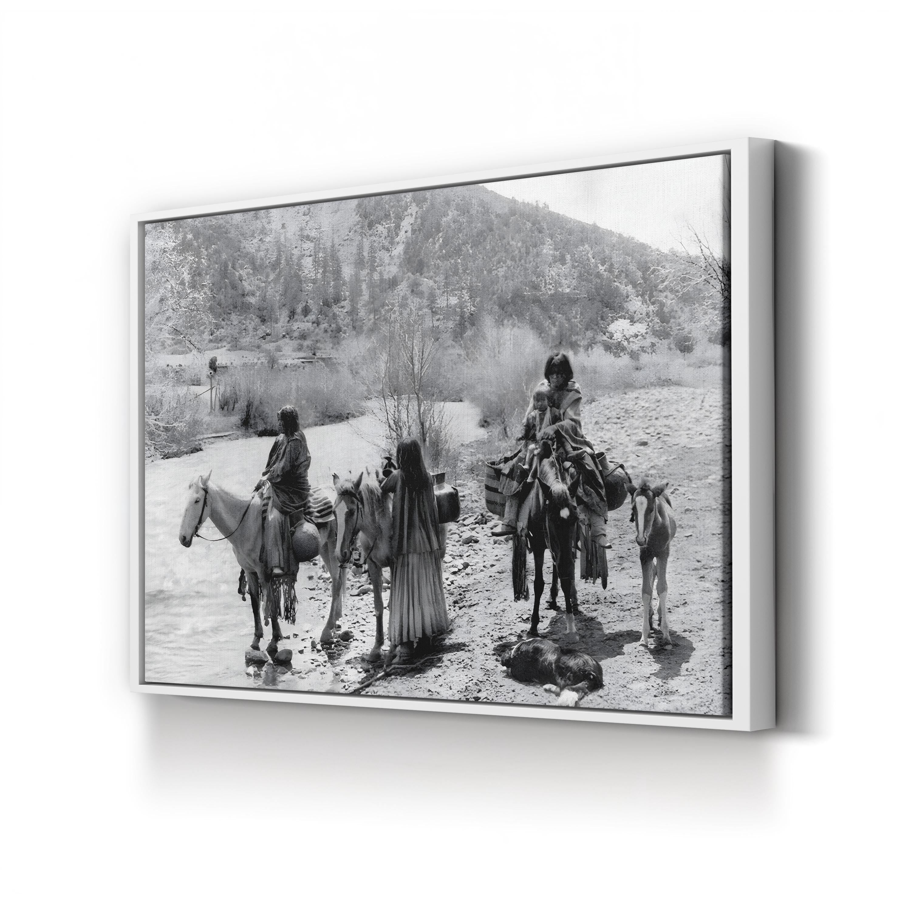 Vintage Apache Native American Photo Canvas Print: Apache Group, c.1906