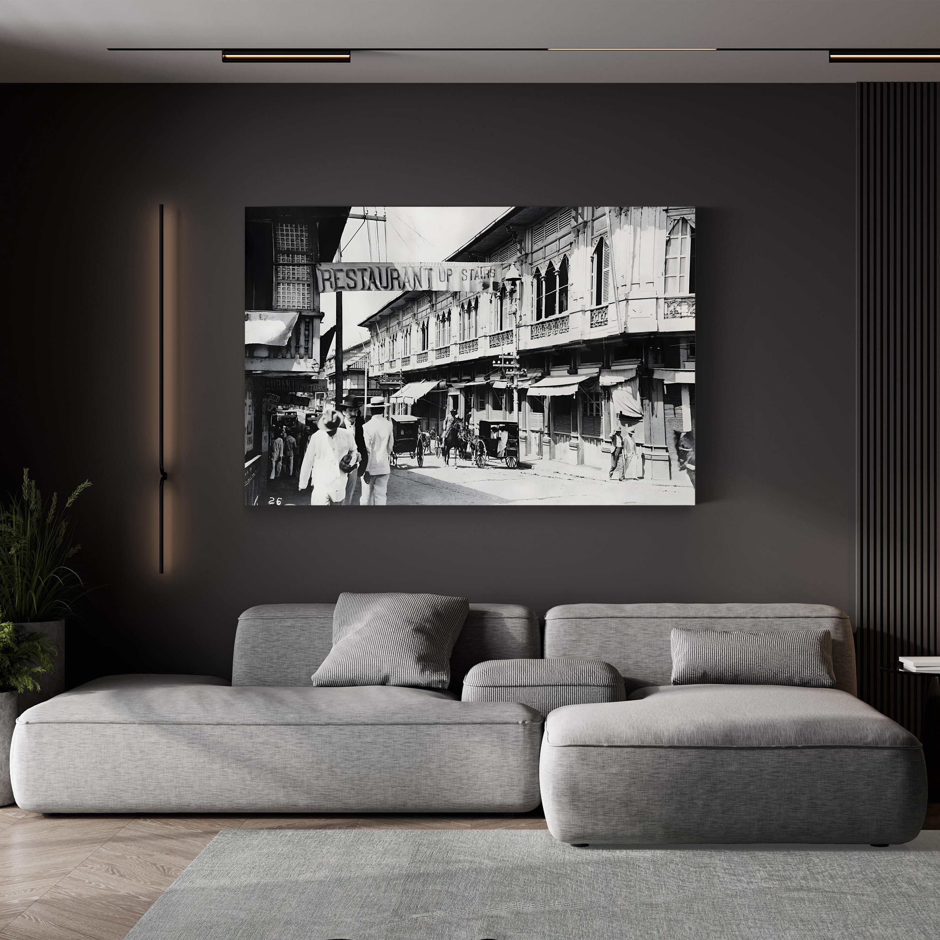 Manila Escolta Street, c.1900 – Vintage Photography Wall Art | Architectural Canvas Print