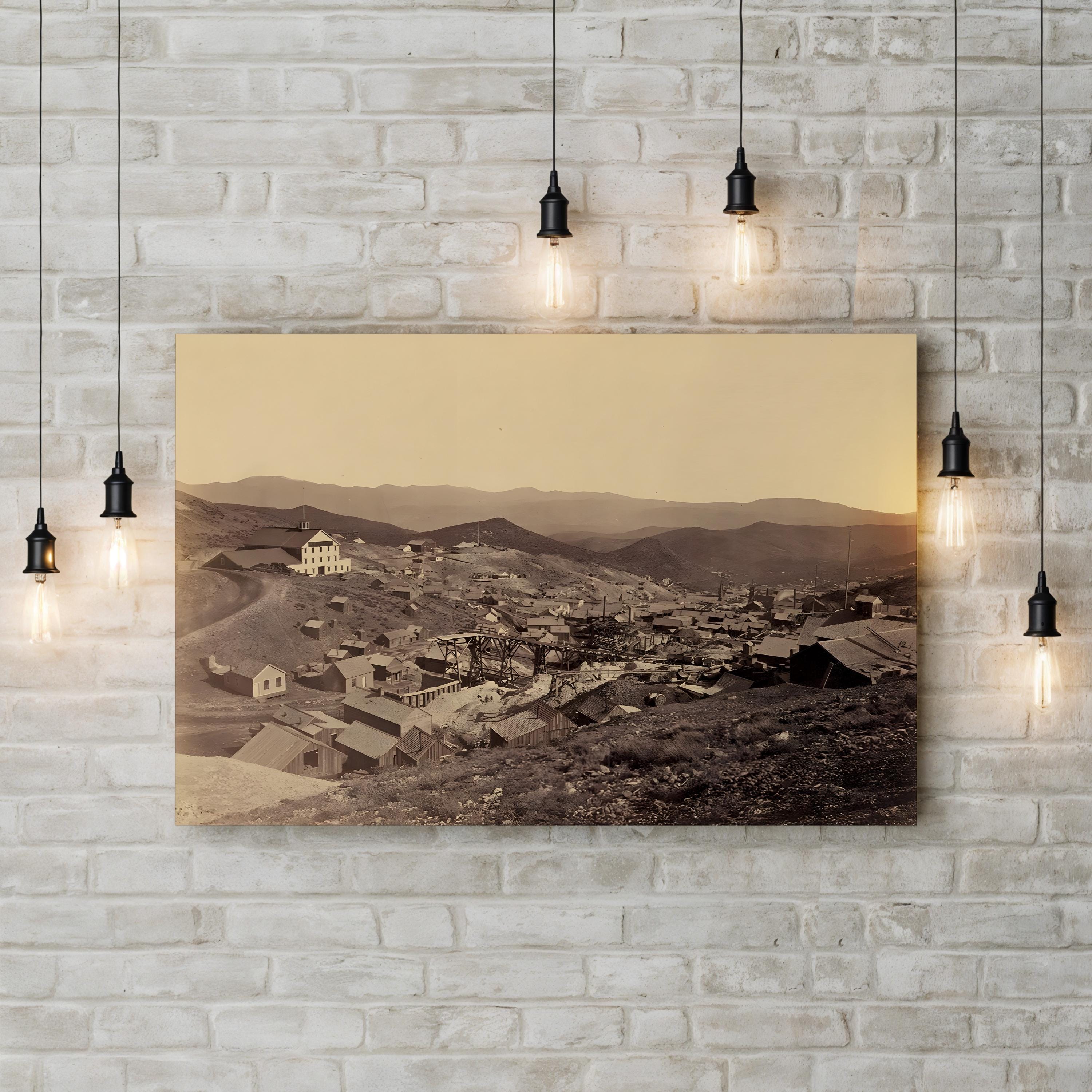 A View of Gold Hill, Nevada, 1867 Wall Art | Vintage Western Mining Landscape by Timothy O’Sullivan