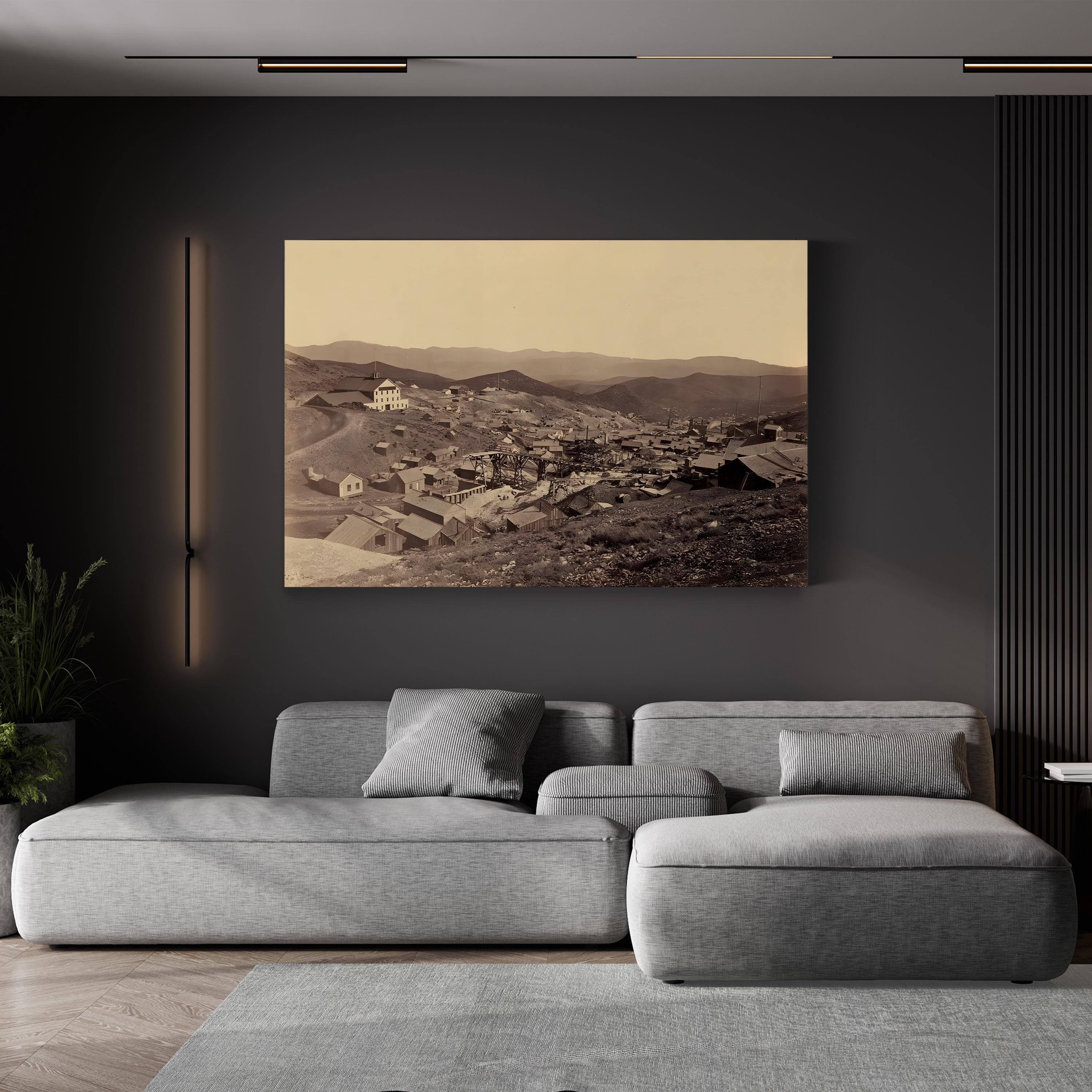 A View of Gold Hill, Nevada, 1867 Wall Art | Vintage Western Mining Landscape by Timothy O’Sullivan