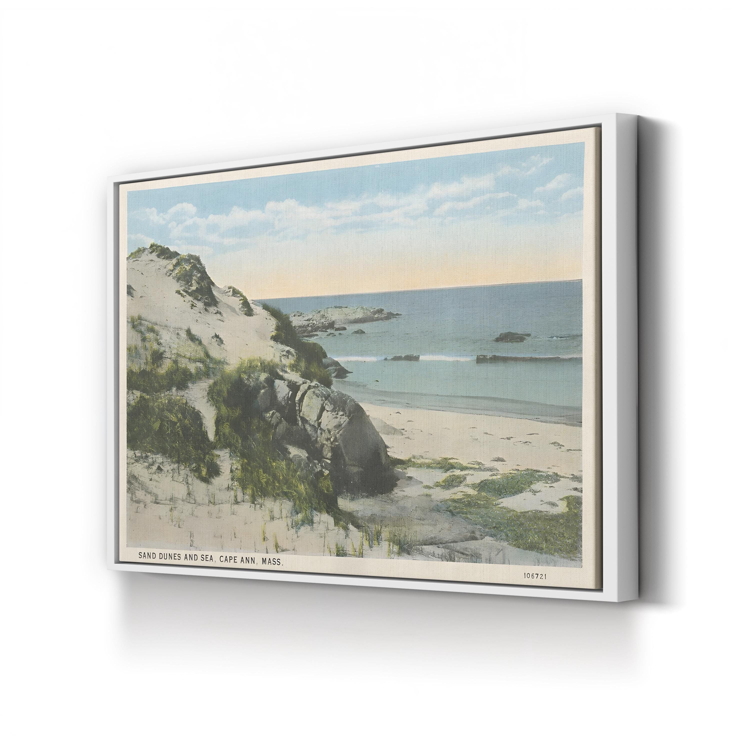 Beach Postcard V – Period Illustration Wall Art | Vintage Coastal Canvas Print
