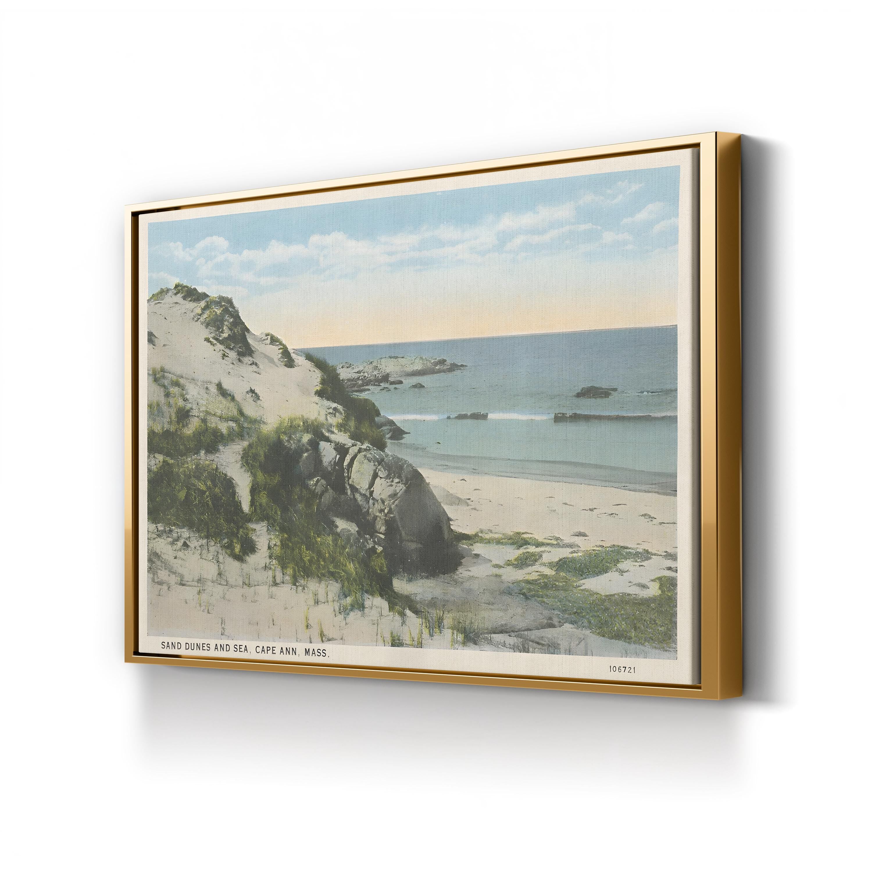 Beach Postcard V – Period Illustration Wall Art | Vintage Coastal Canvas Print