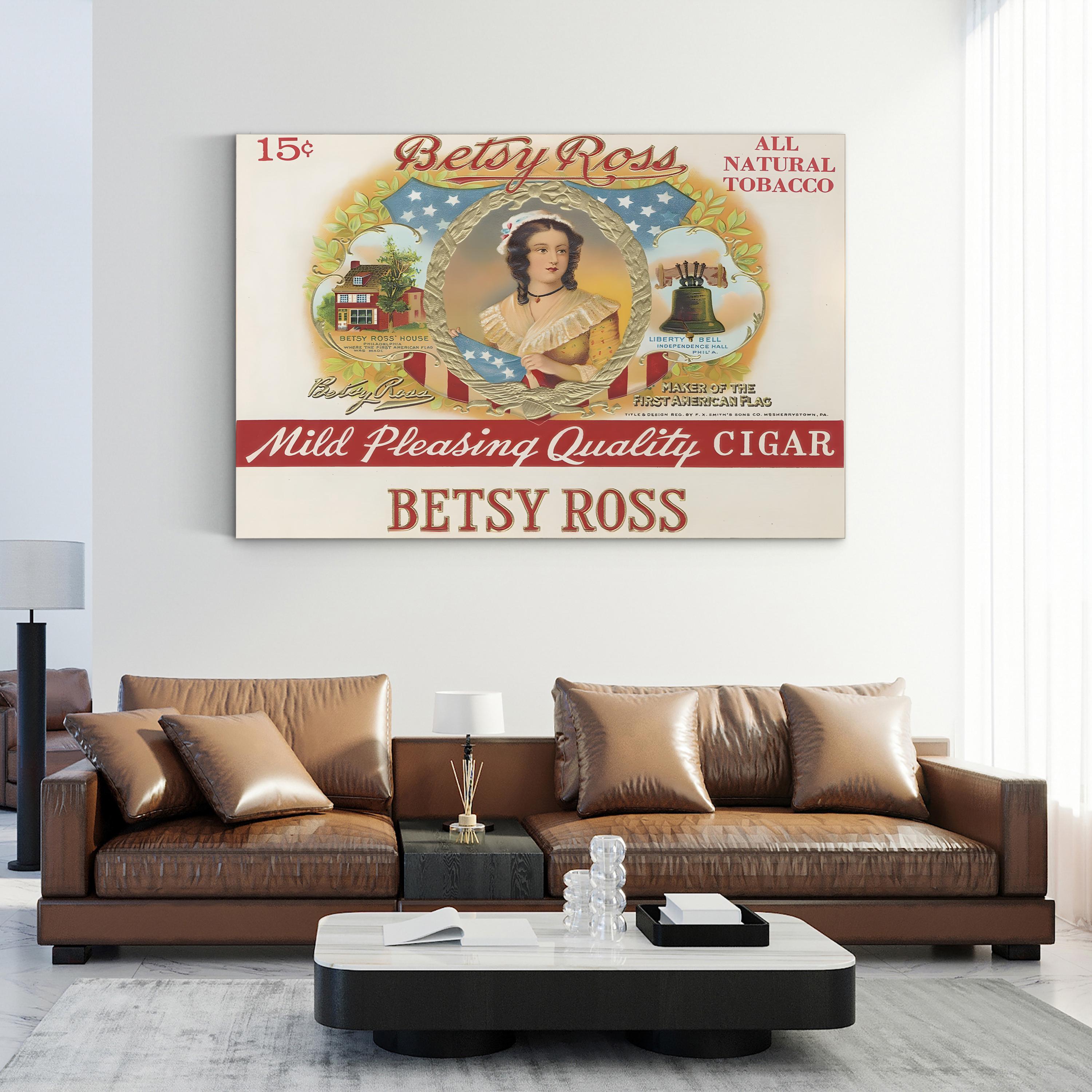 Vintage Betsy Ross Advertisement Poster: Antique Cigar Label Art