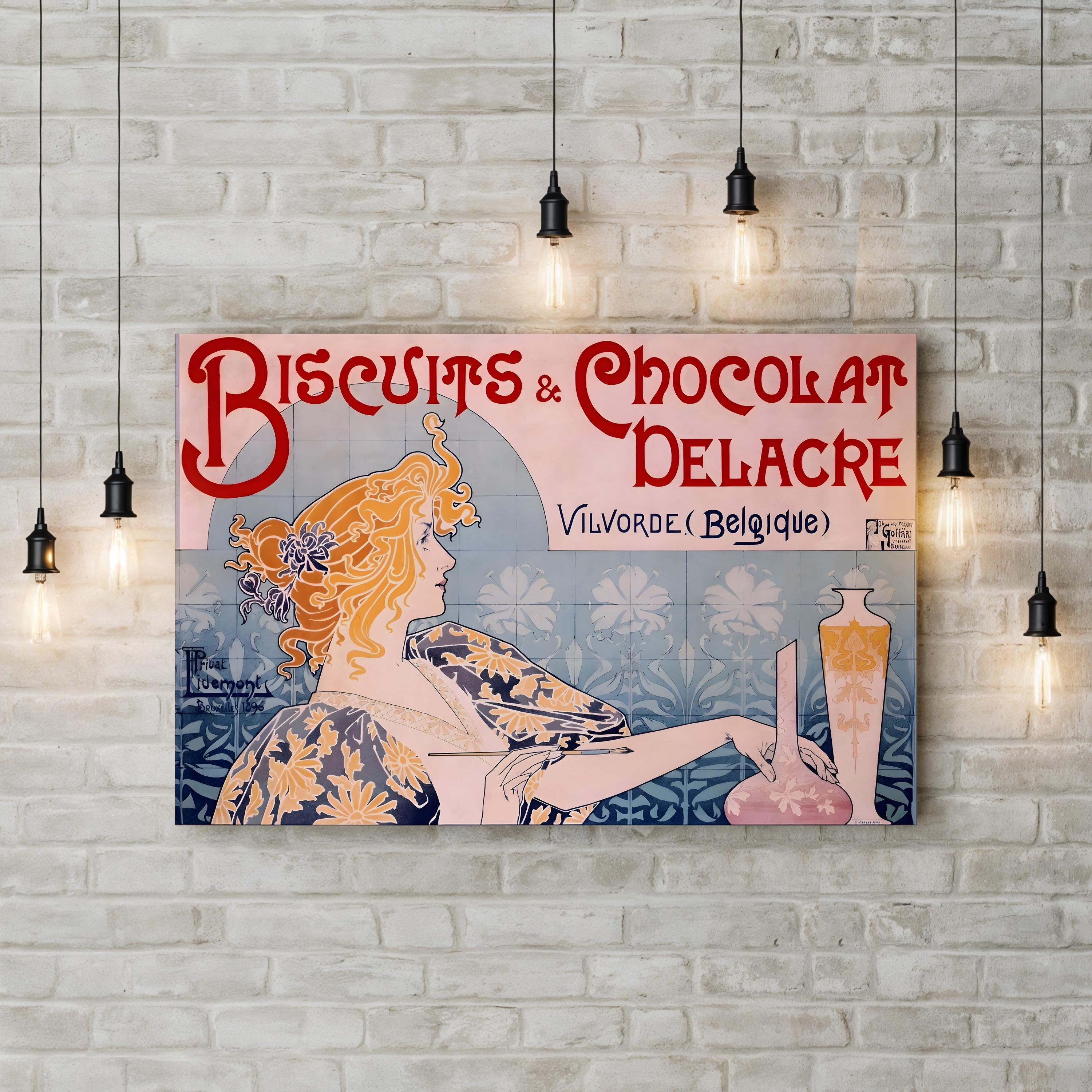 Biscuits & Chocolate Delacre Poster, Archivea Art Nouveau Wall Art