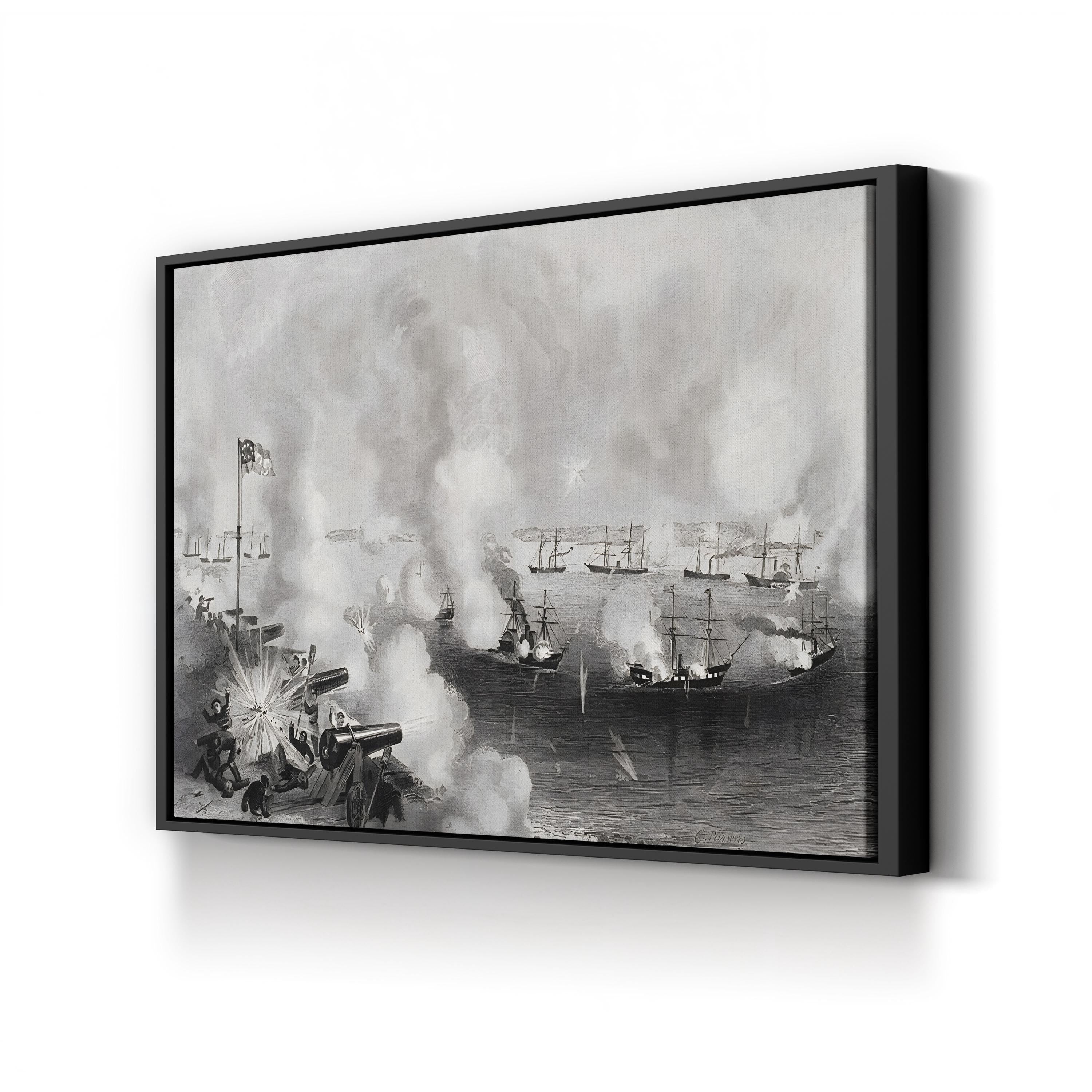 Bombardment and Capture of Forts Walker and Beauregard, Port Royal, SC, 1861 Wall Art | Historic Civil War Canvas