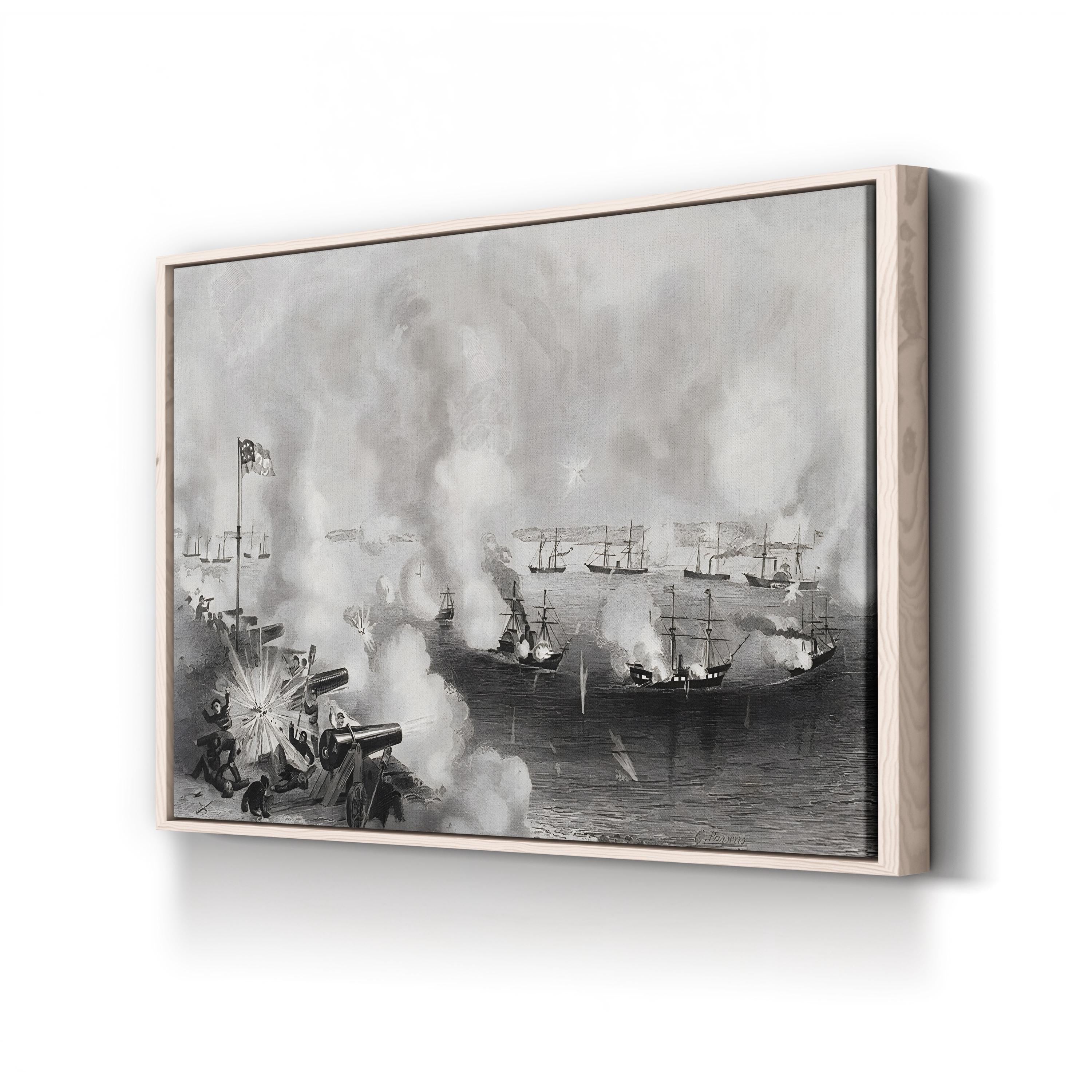 Bombardment and Capture of Forts Walker and Beauregard, Port Royal, SC, 1861 Wall Art | Historic Civil War Canvas