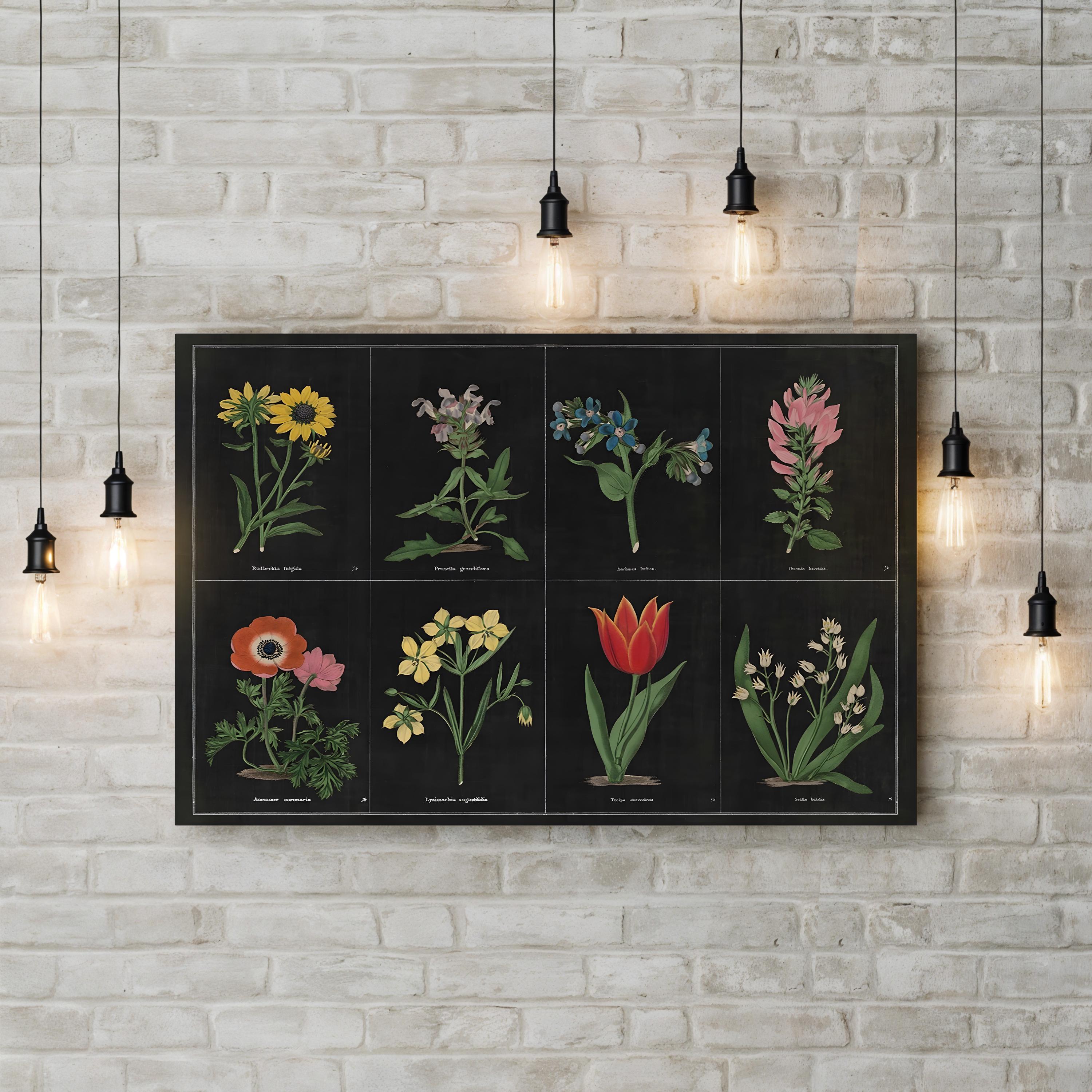 Botanical on Black Chart I by Wild Apple Portfolio