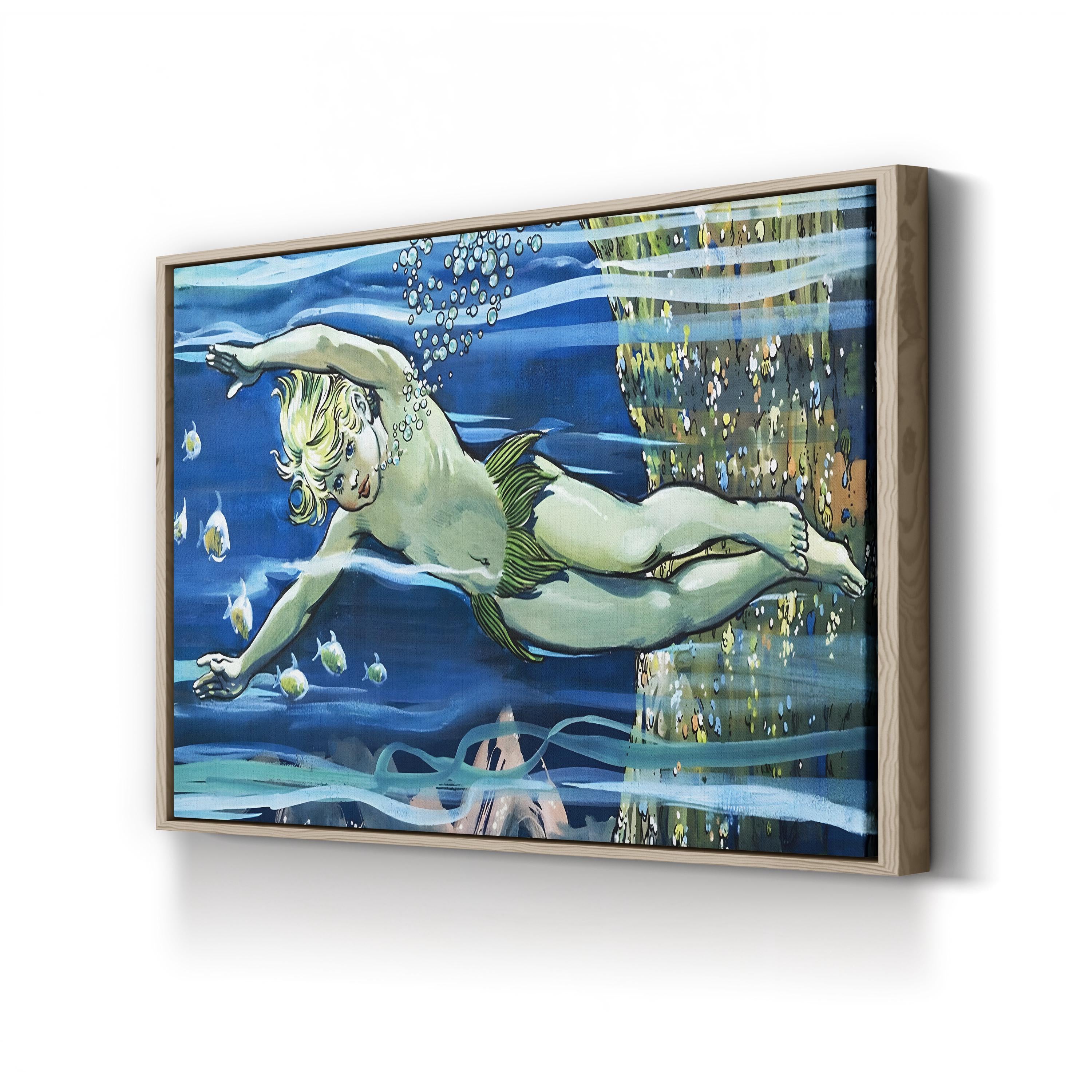 Boy Swimming from The Water-Babies Wall Art by Jesus Blasco