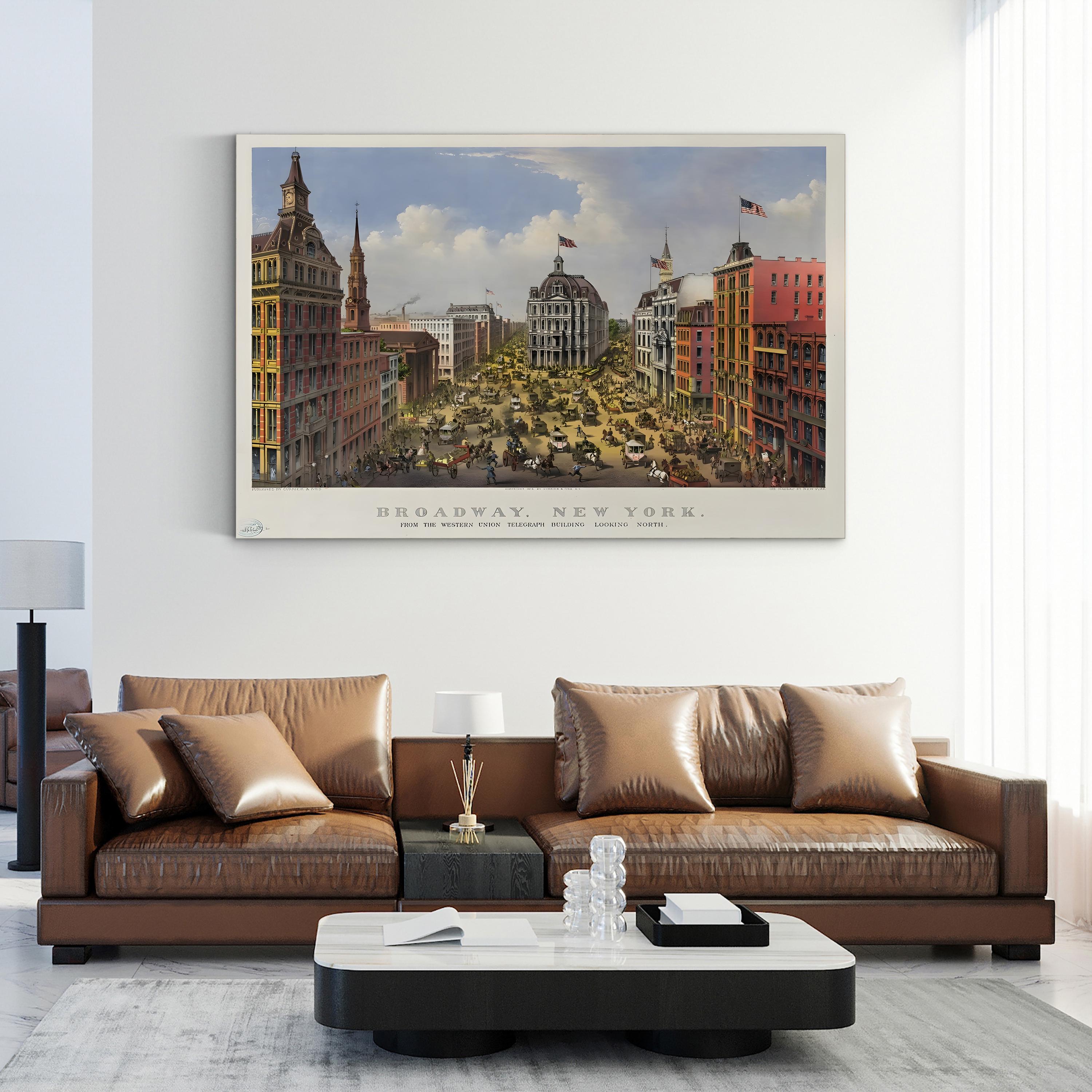 Gilded Age Broadway New York (1875)  Cityscape Canvas Print