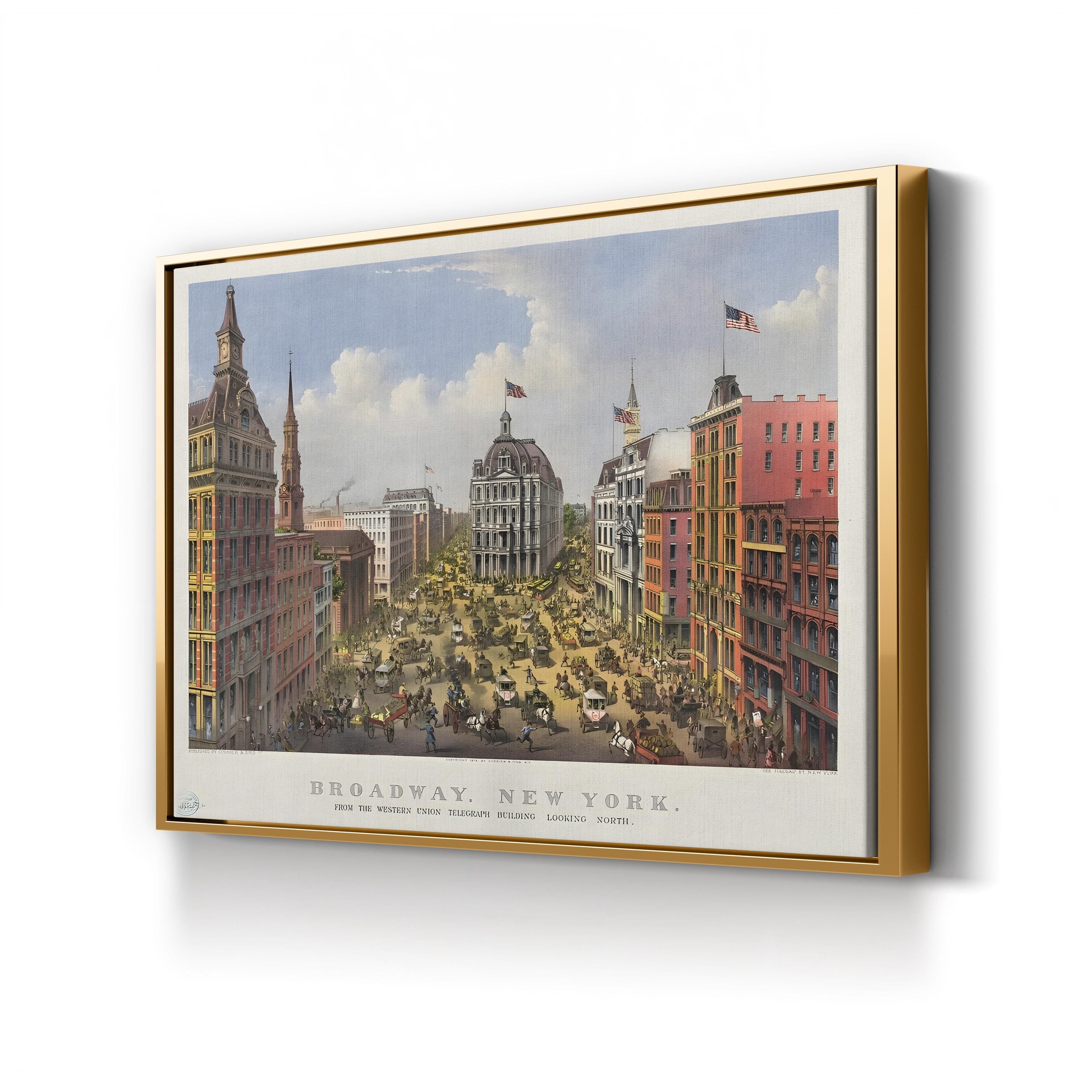 Gilded Age Broadway New York (1875)  Cityscape Canvas Print