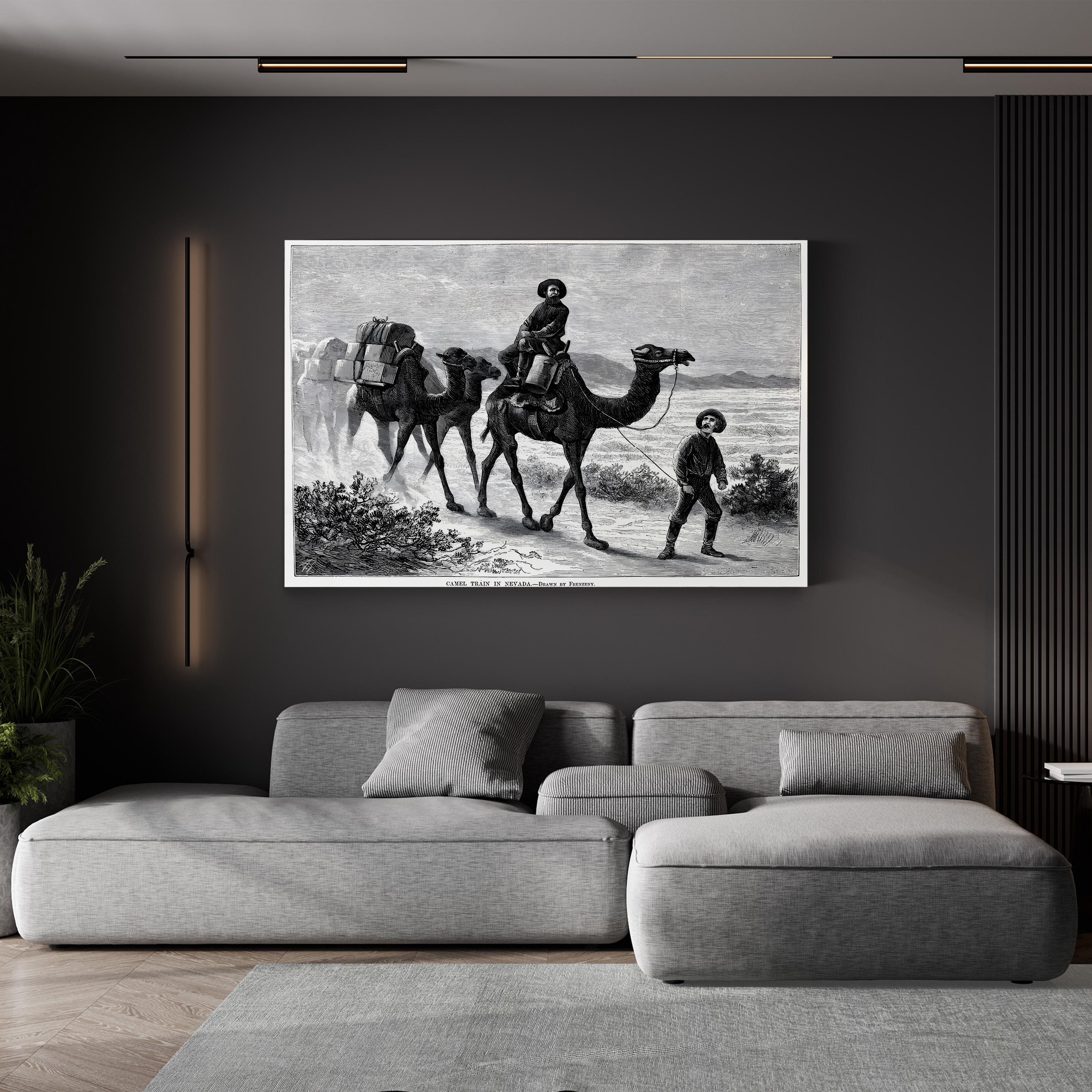 1877 American West Camel Caravan in the Nevada Desert