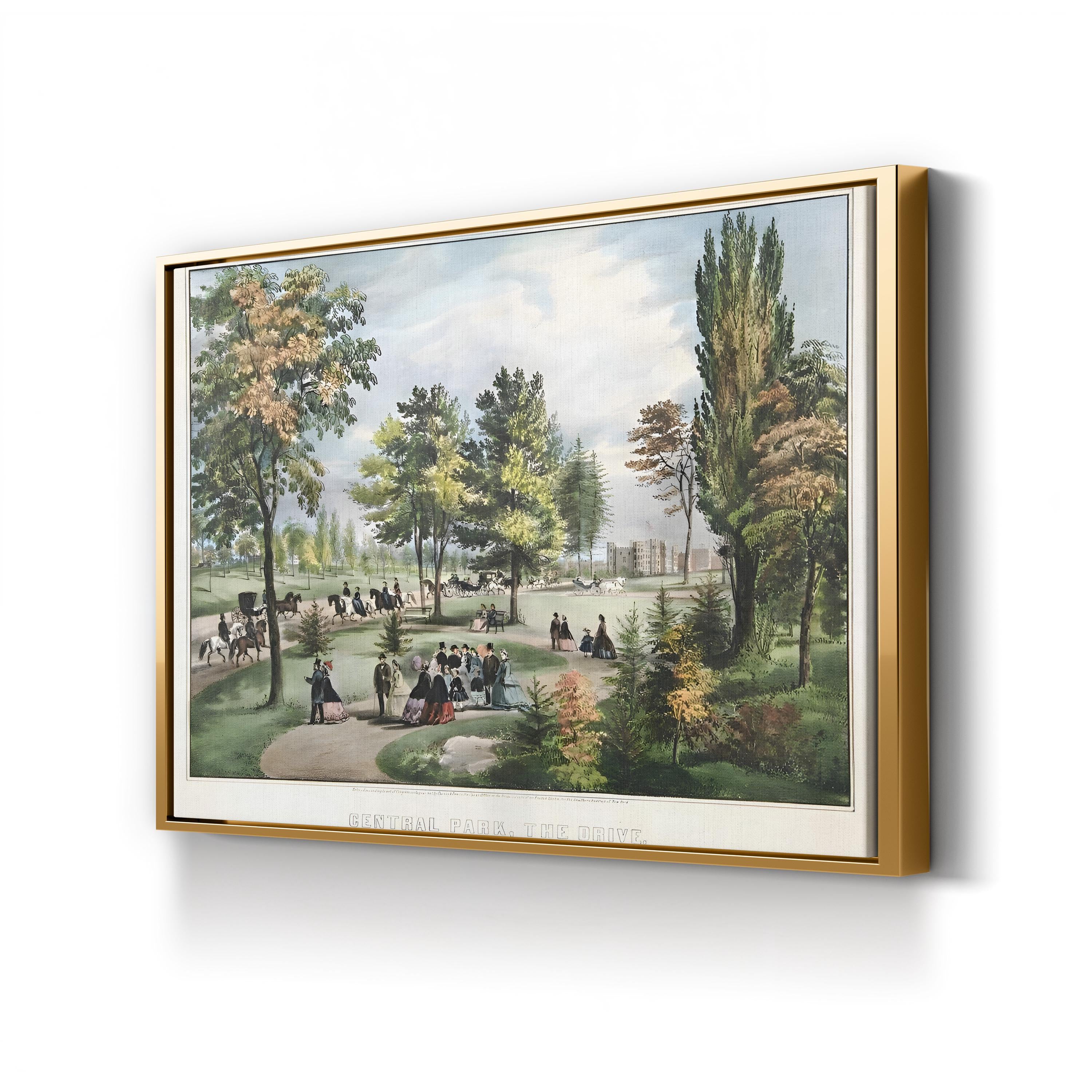 The Drive Wall Art by Currier and Ives in New York Horse-Drawn Carriages Print