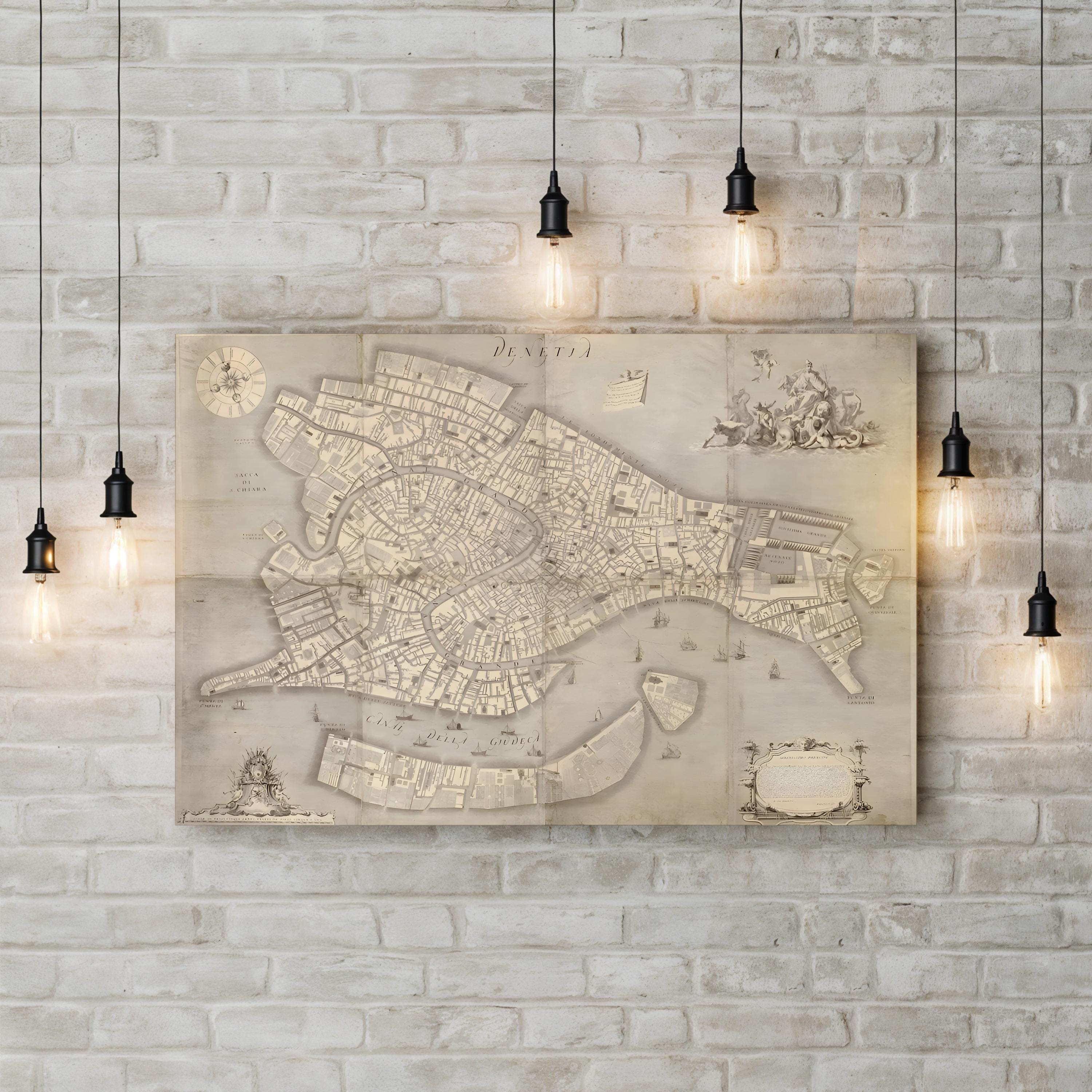 Città di Venezia, 1729 Wall Art by Ughi Ludovico: Antique Venice, Italy Map Print