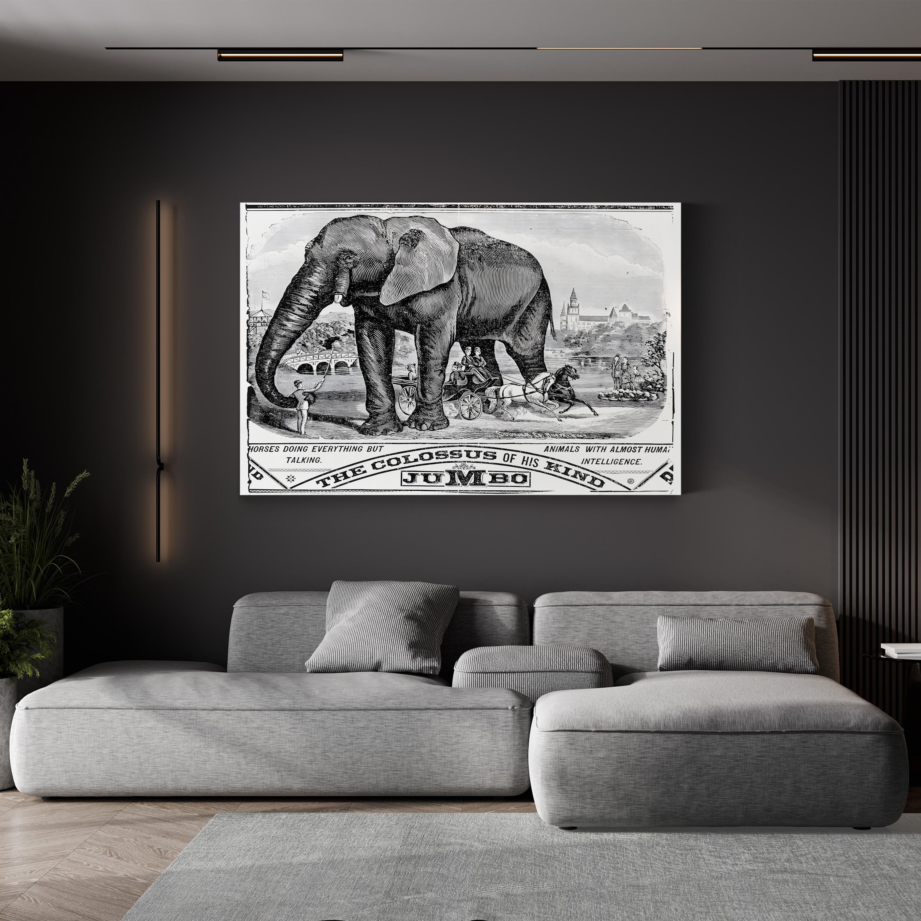 Jumbo the Elephant Handbill 1884 – Period Illustration Wall Art | Vintage Circus Canvas Print