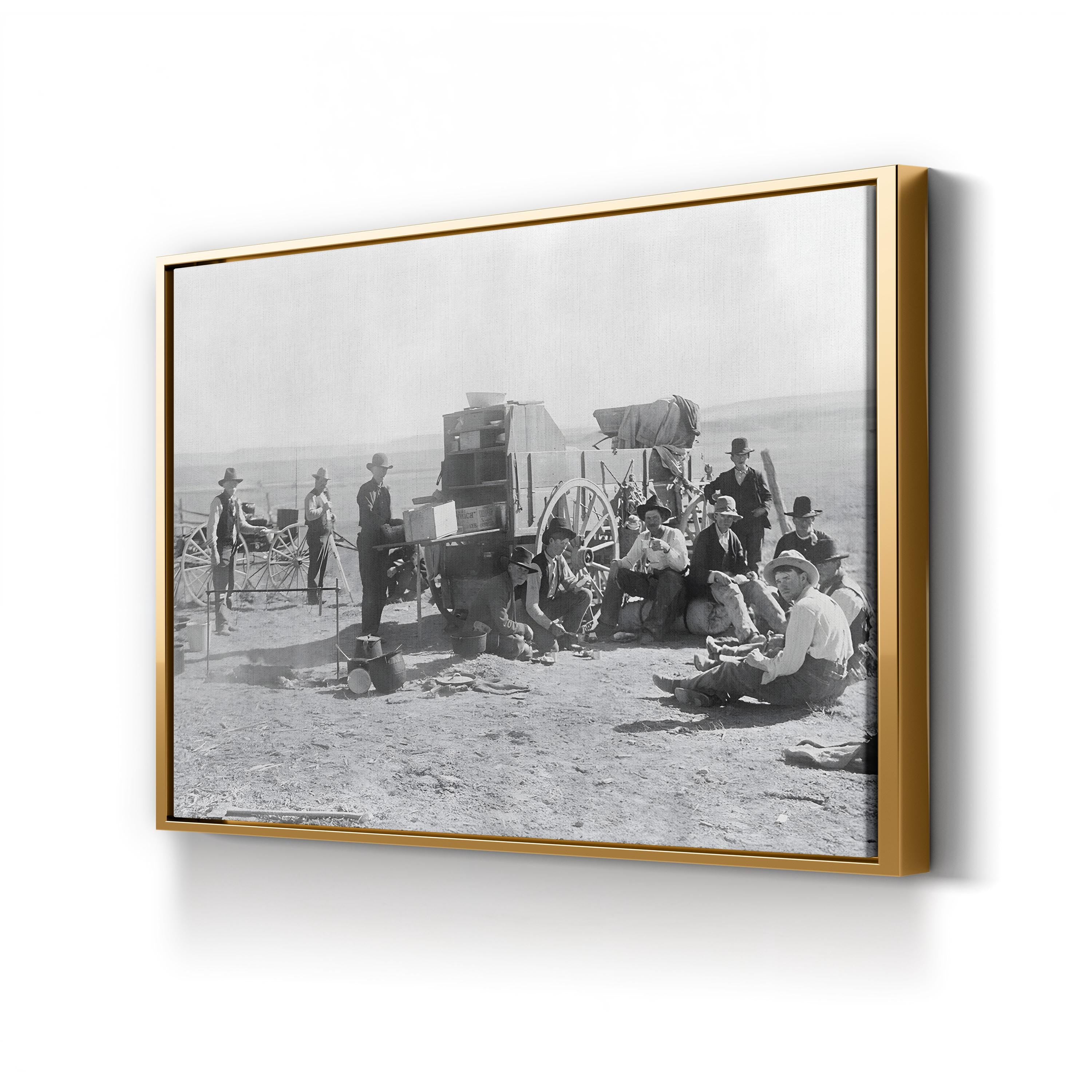 Frontier Cowboy Camp – Vintage Photography Wall Art | Western Americana Canvas Print
