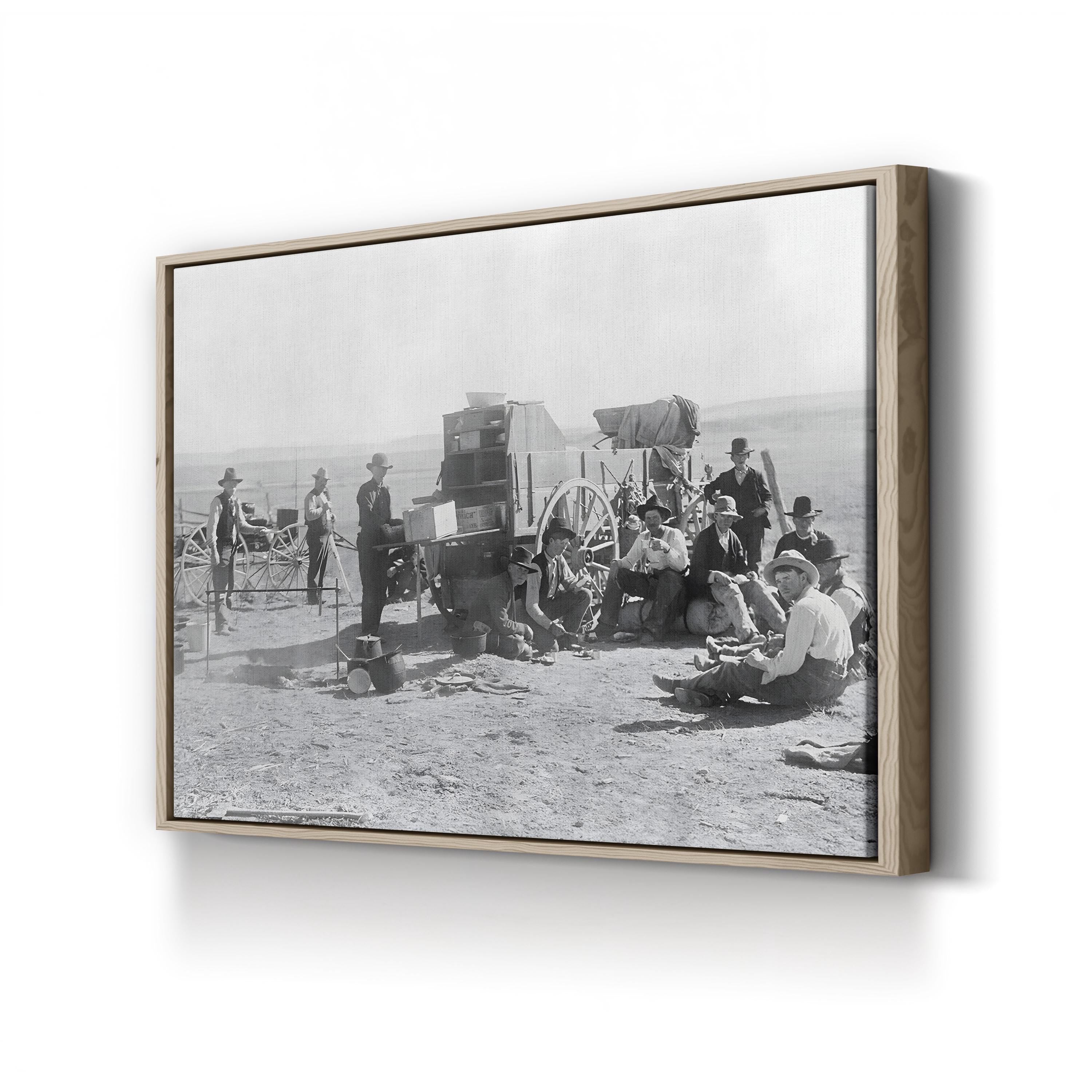 Frontier Cowboy Camp – Vintage Photography Wall Art | Western Americana Canvas Print