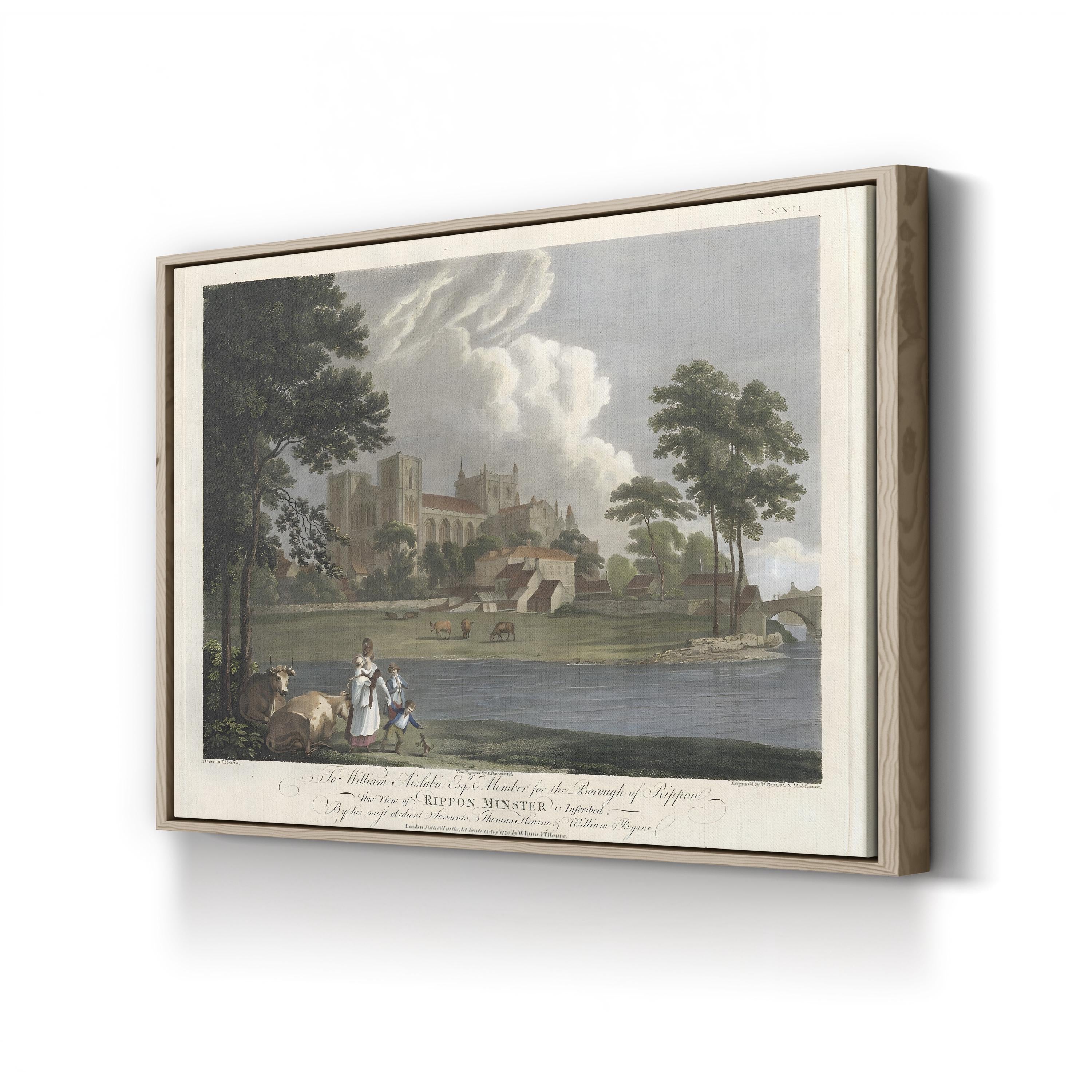 Days of Leisure II Castle River – Period Illustration Wall Art | Scenic Landscape Canvas Print