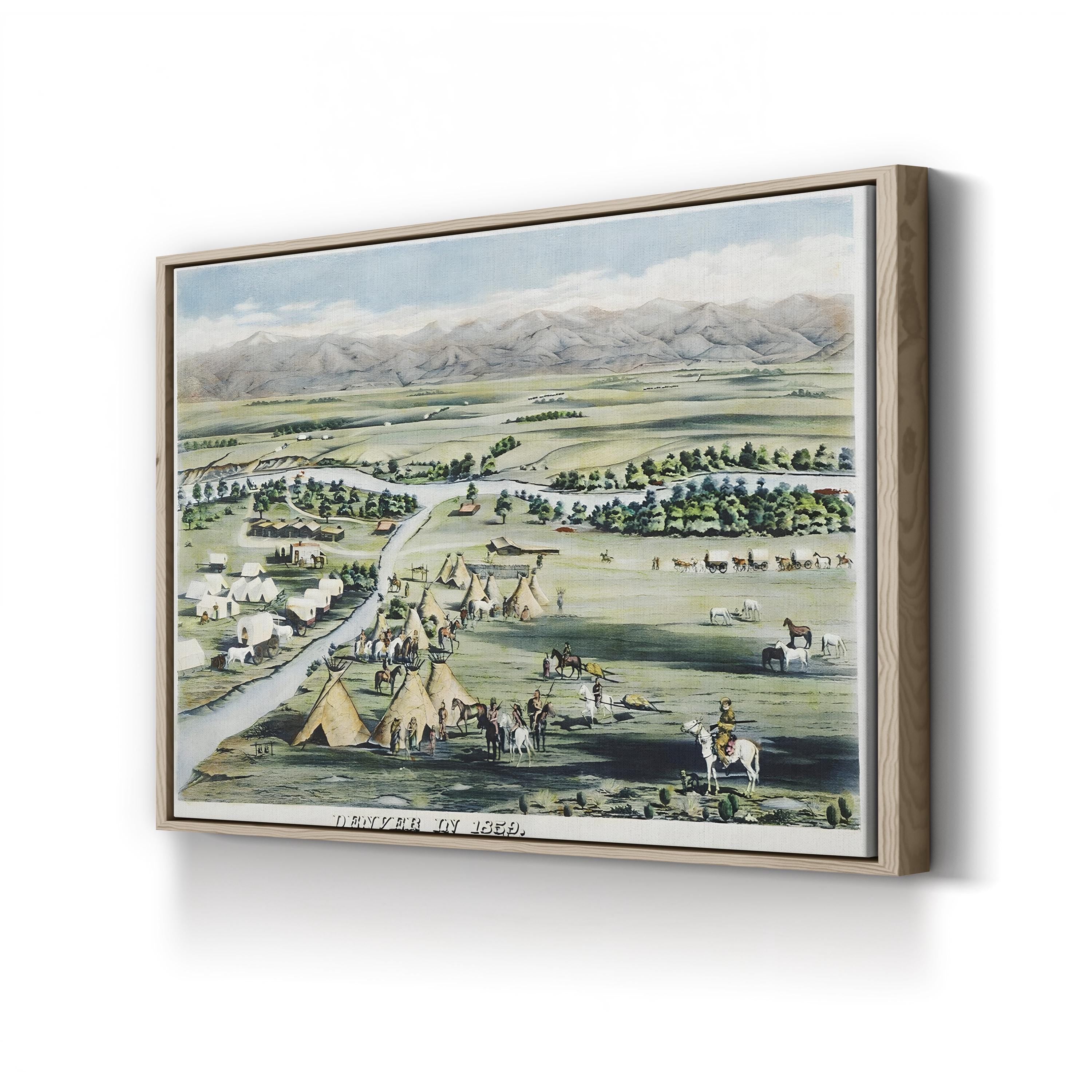 Denver, Colorado, 1859 canvas print in Natural frame