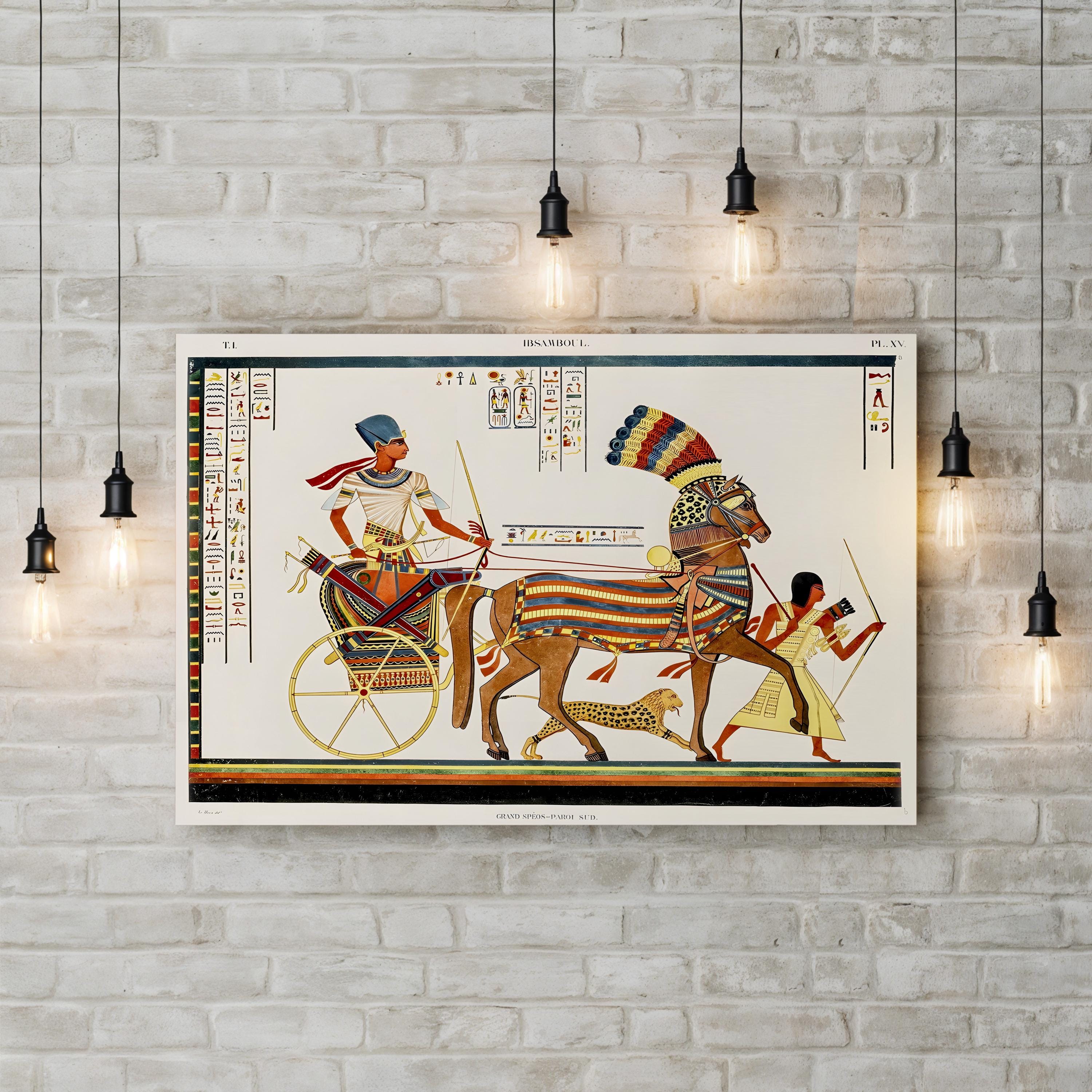 Egyptian Chariots II Wall Art by Jean-François Champollion – Ancient Egyptian Battle Illustration