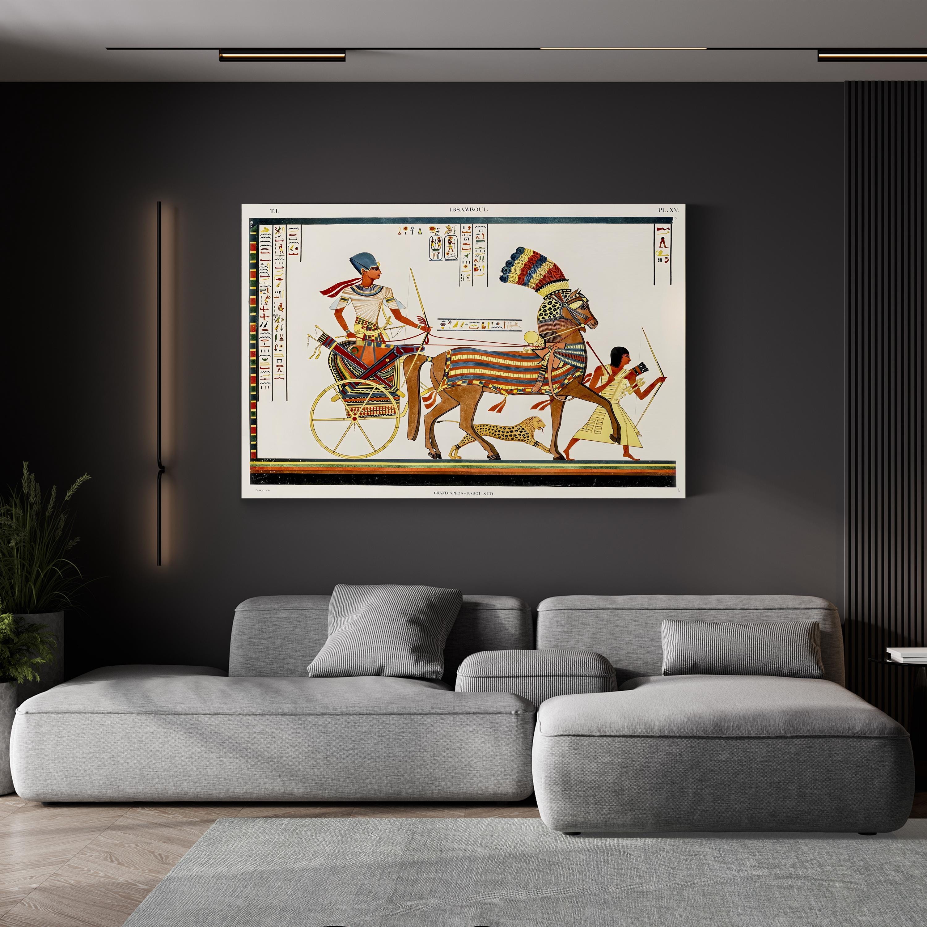 Egyptian Chariots II Wall Art by Jean-François Champollion – Ancient Egyptian Battle Illustration
