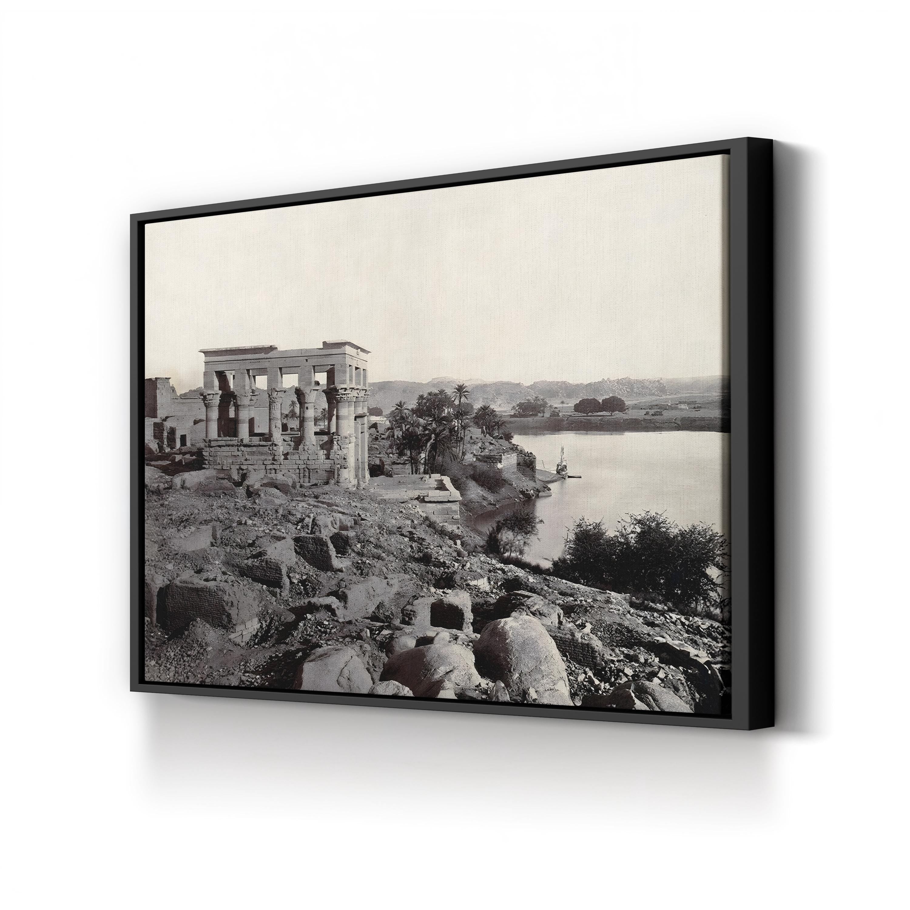 Egypt, Island of Philae – Trajan’s Kiosk Black and White Wall Art by Francis Frith