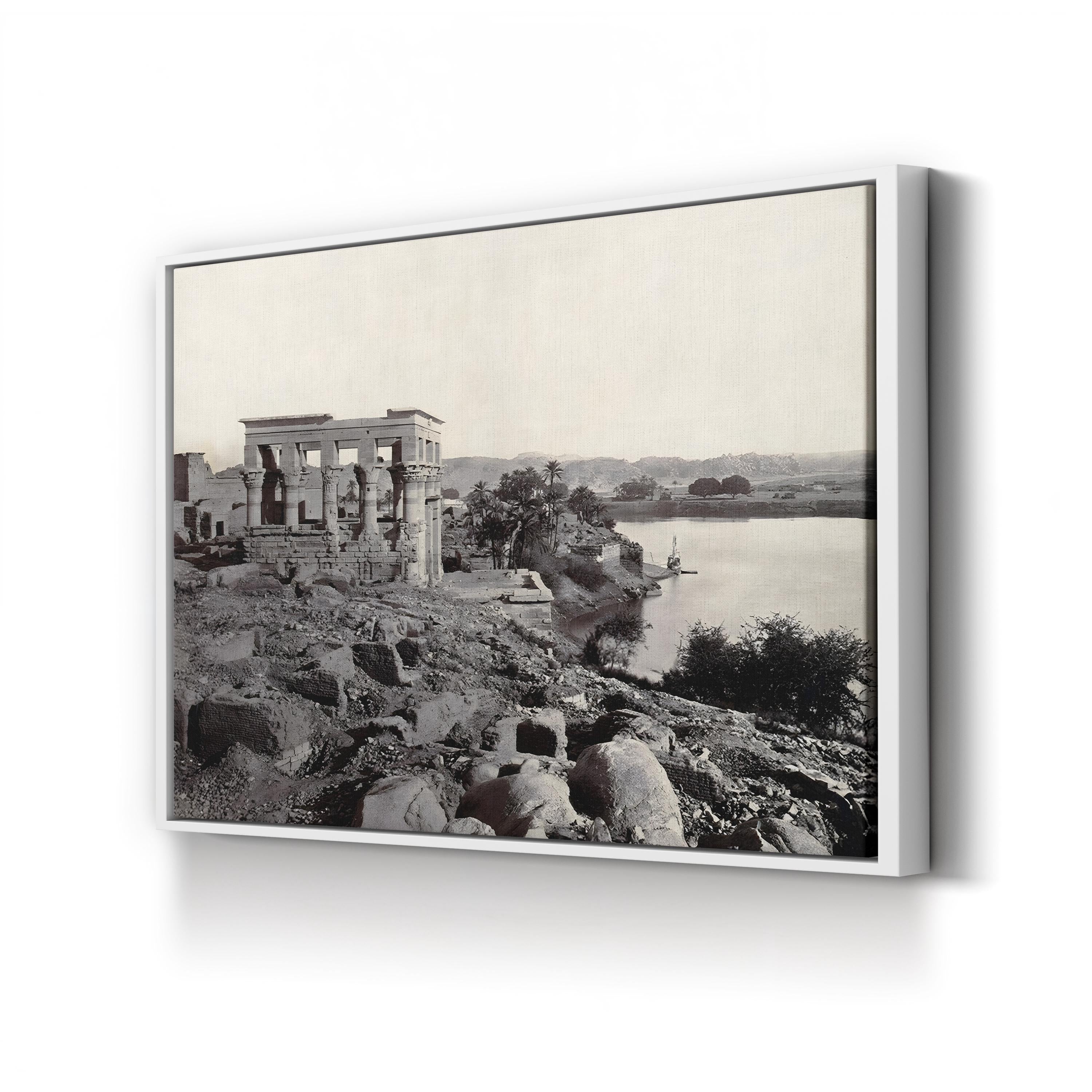 Egypt, Island of Philae – Trajan’s Kiosk Black and White Wall Art by Francis Frith