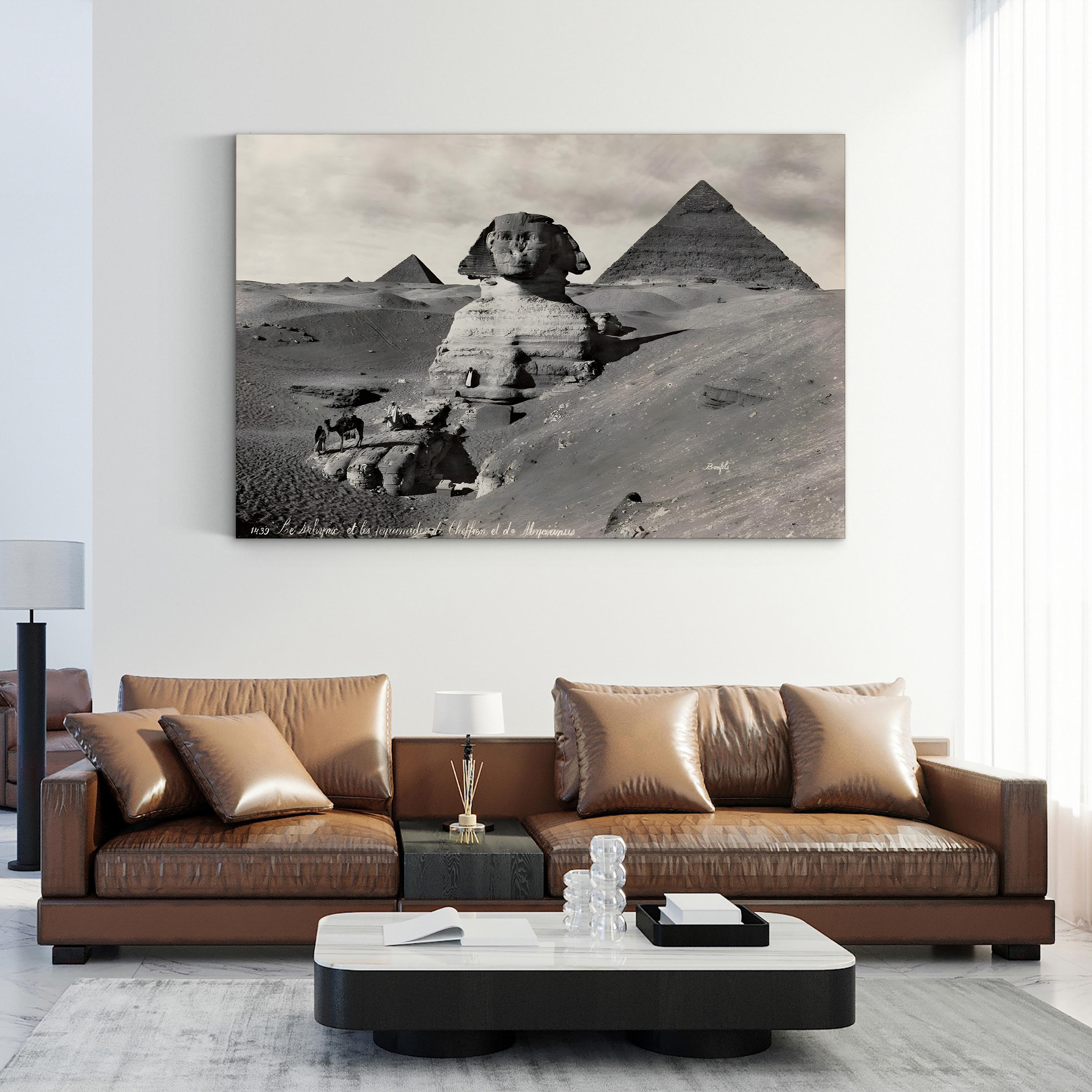 19th-Century Pyramids of Giza – Vintage Photography Wall Art | Egyptian Desert Canvas Print
