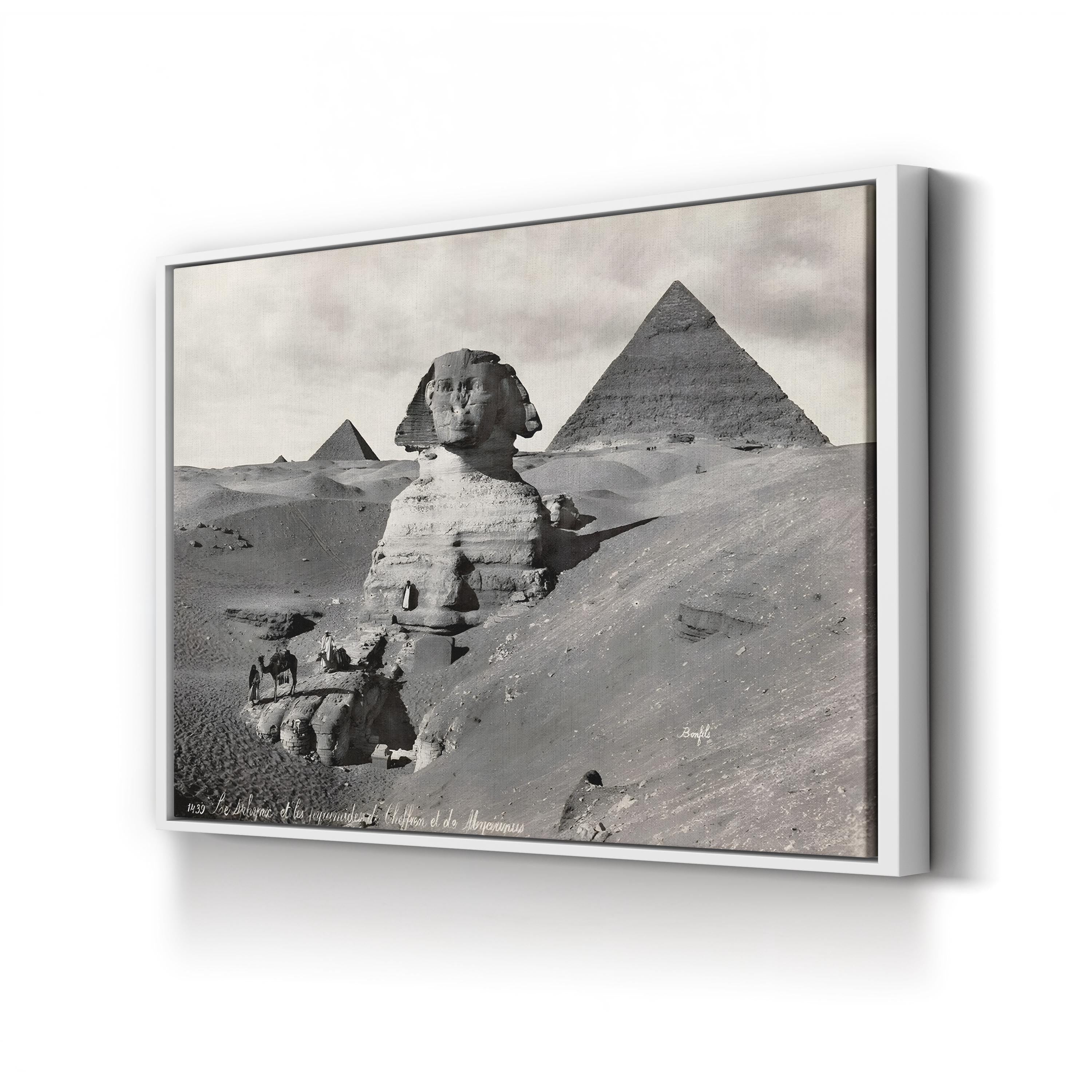 19th-Century Pyramids of Giza – Vintage Photography Wall Art | Egyptian Desert Canvas Print