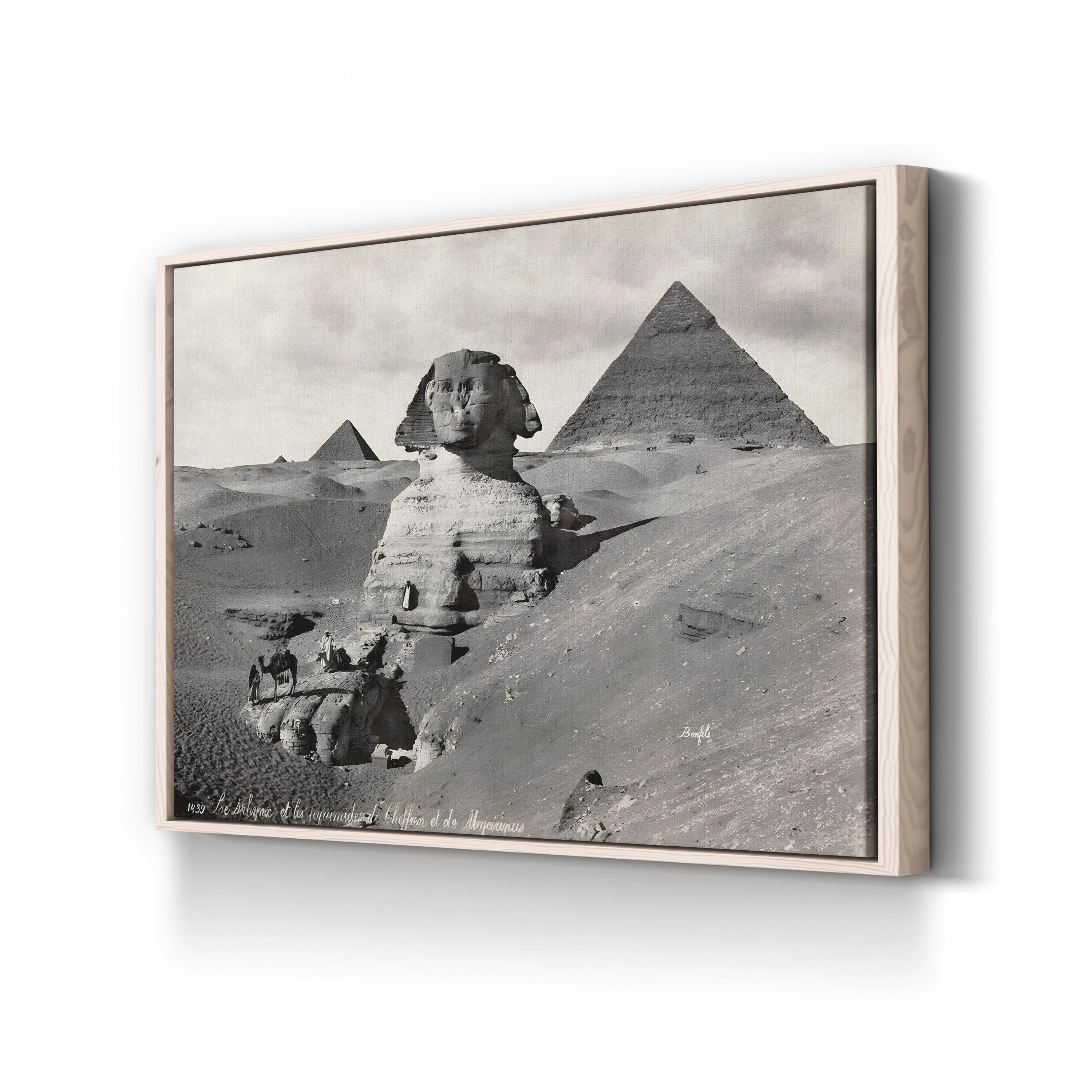 19th-Century Pyramids of Giza – Vintage Photography Wall Art | Egyptian Desert Canvas Print
