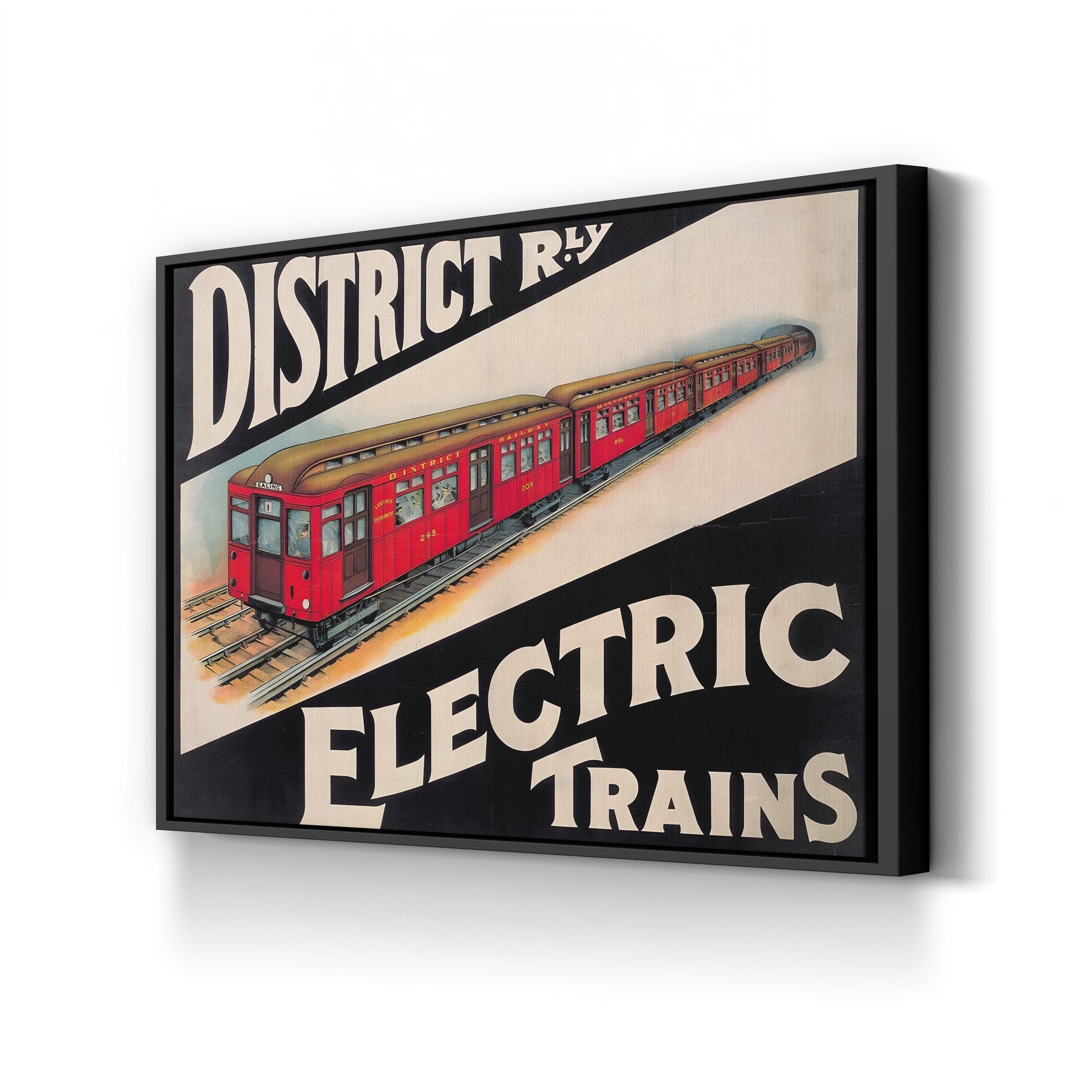 1930s Red Train Railway Poster – Period Illustration Wall Art | Vintage Travel Canvas Print
