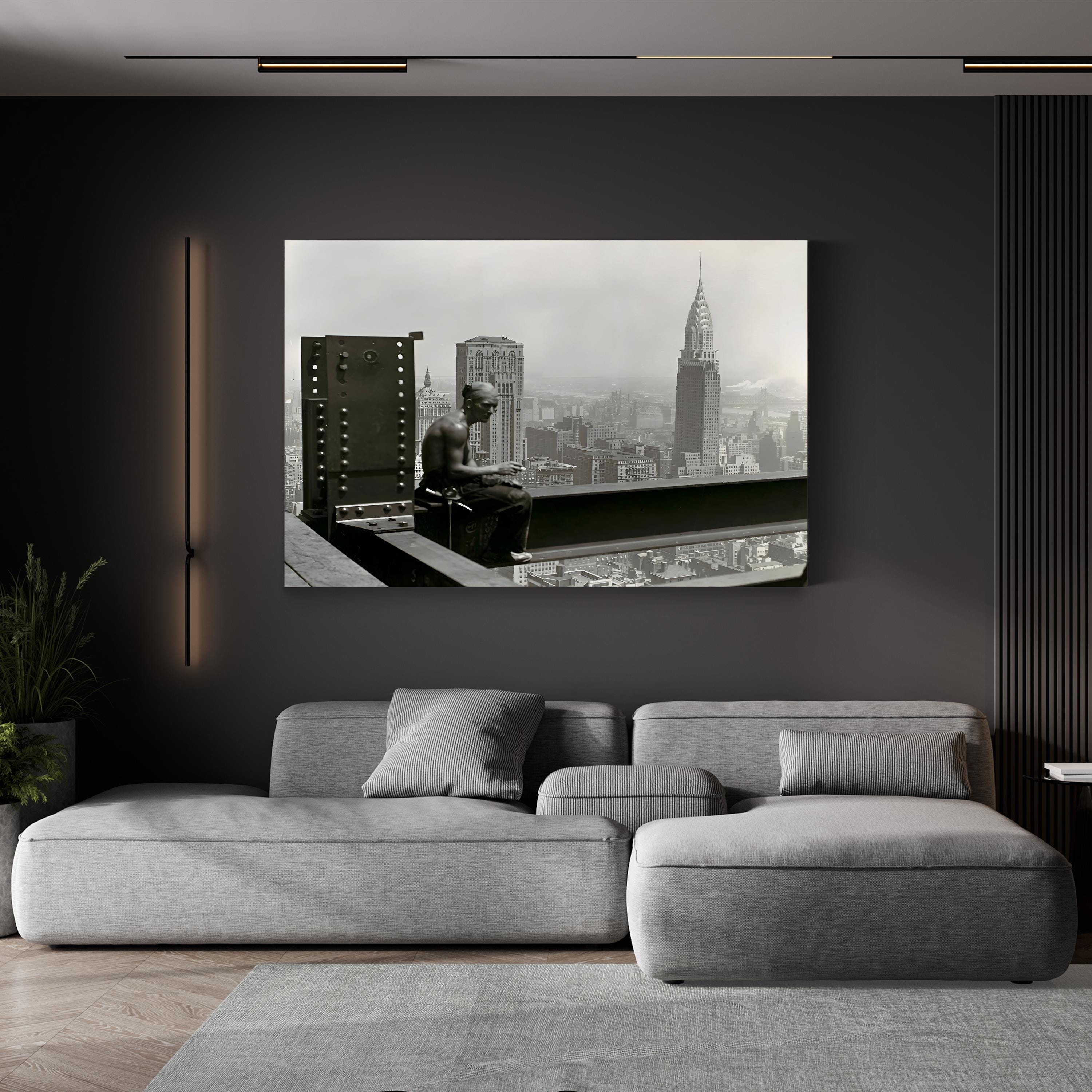 Empire State Building Construction Wall Art | Vintage New York City Skyscraper Photograph